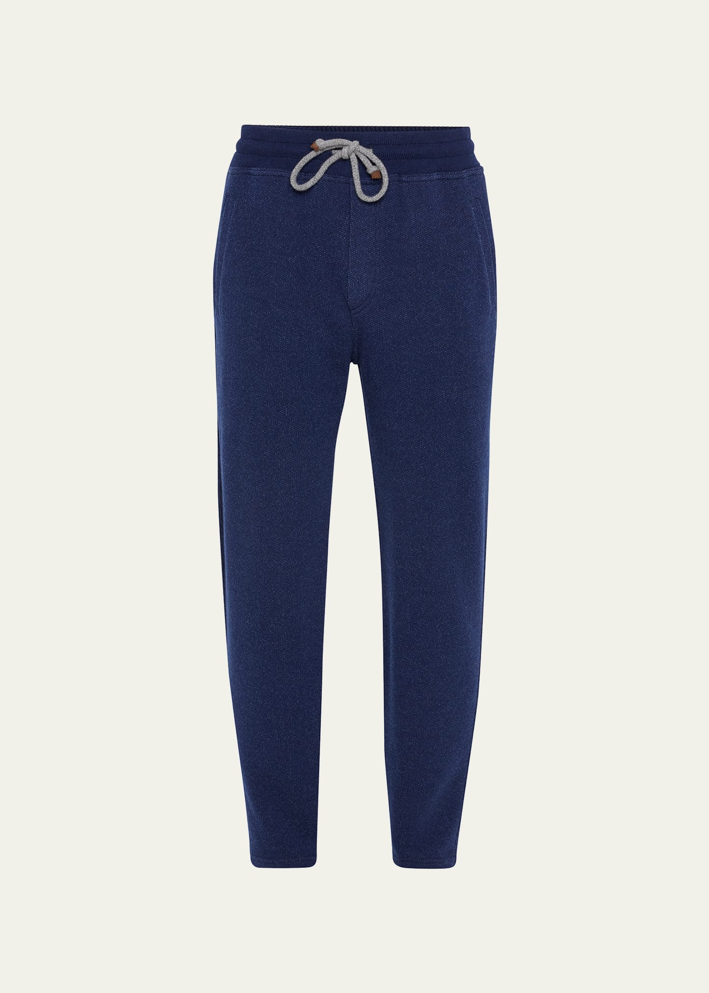 Brunello Cucinelli Men's Open-bottom Cashmere Sweatpants In Celeste Blue