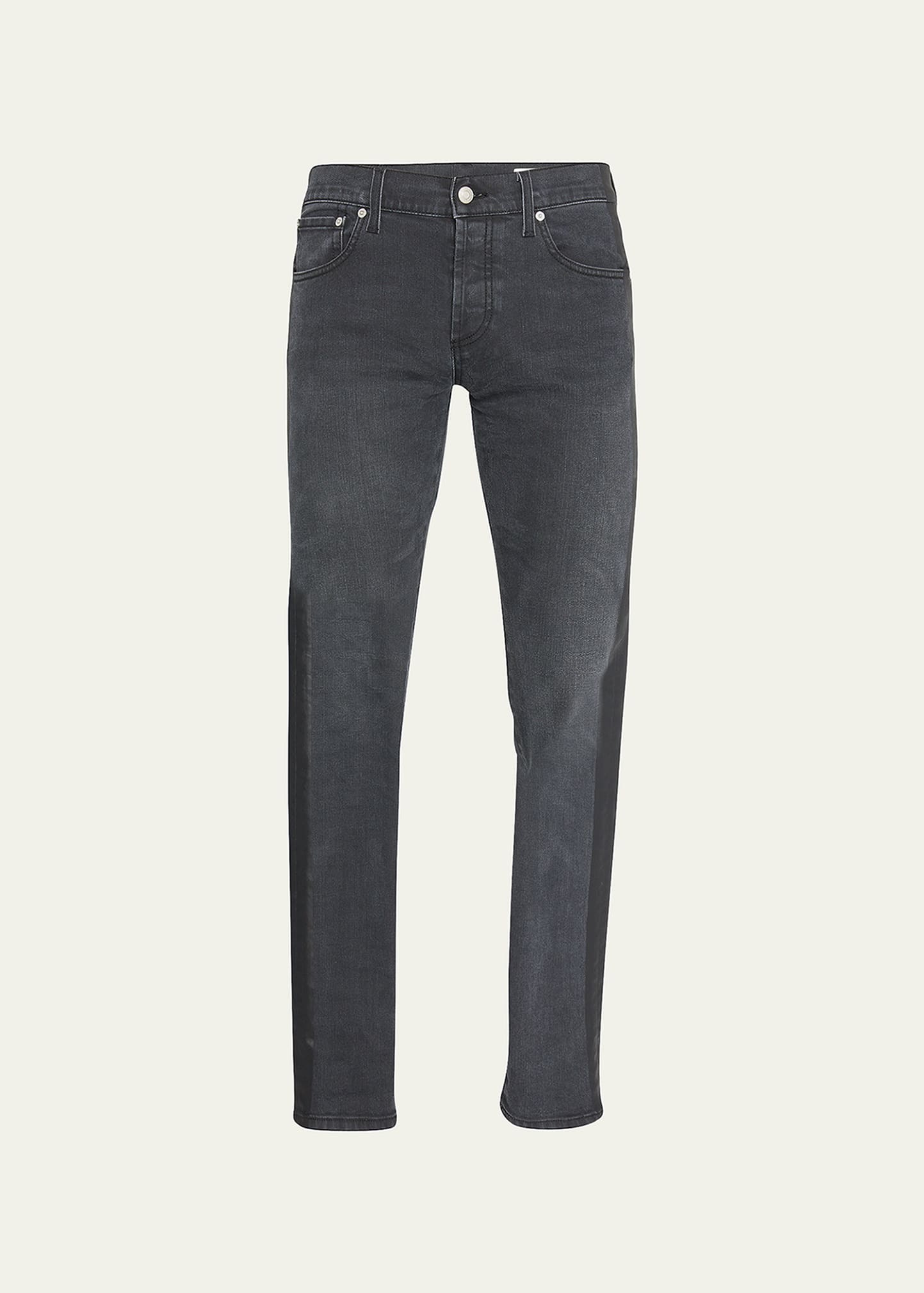 Alexander Mcqueen Men's Cotton-stretch Jeans In Black Multi