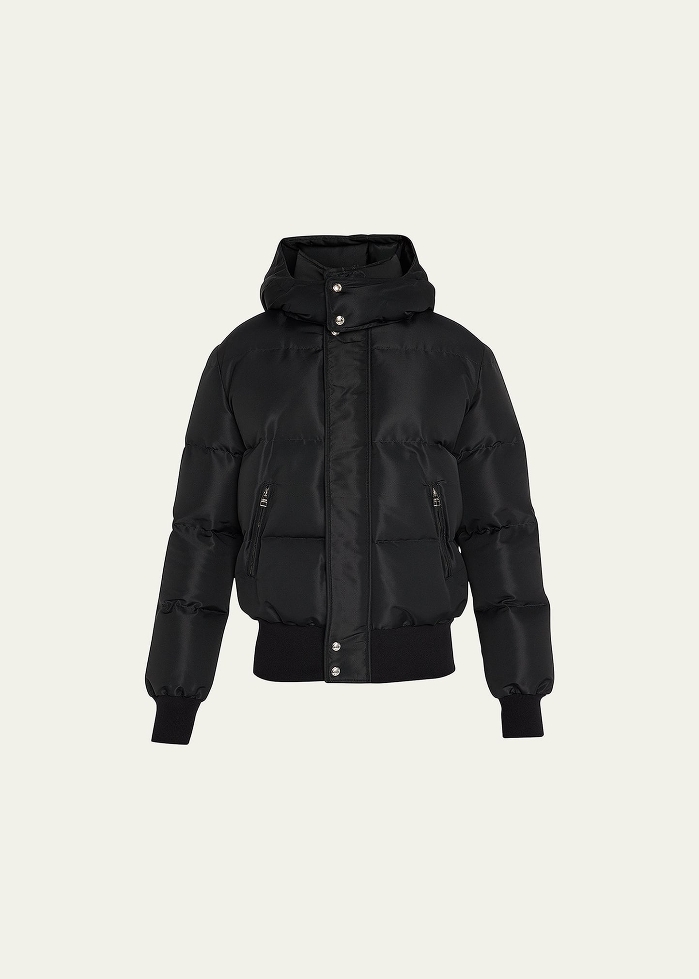 Shop Alexander Mcqueen Men's Graffiti Logo Hooded Down Puffer Jacket In Blackenaml