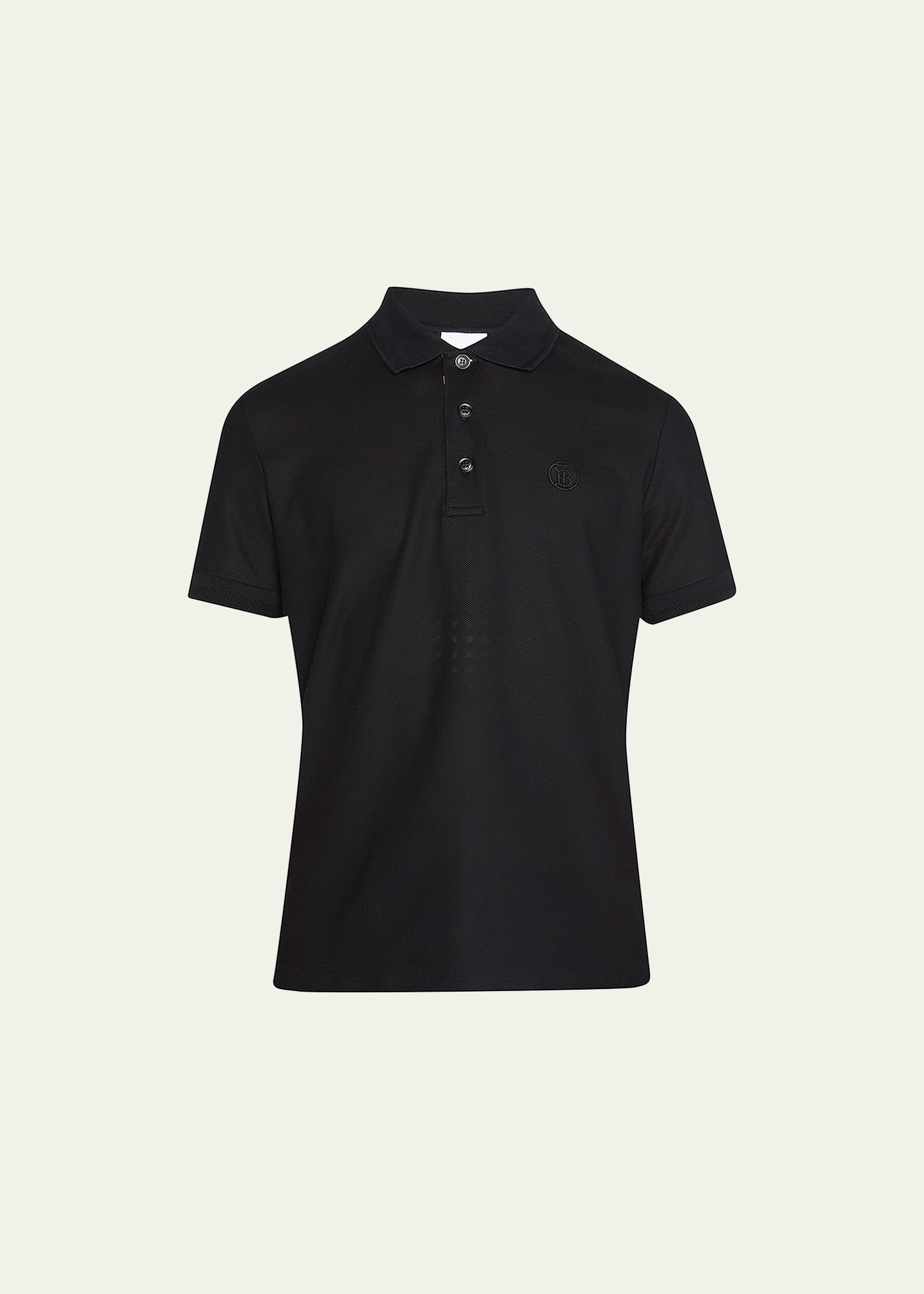 Shop Burberry Men's Eddie Tb-logo Polo Shirt In Black