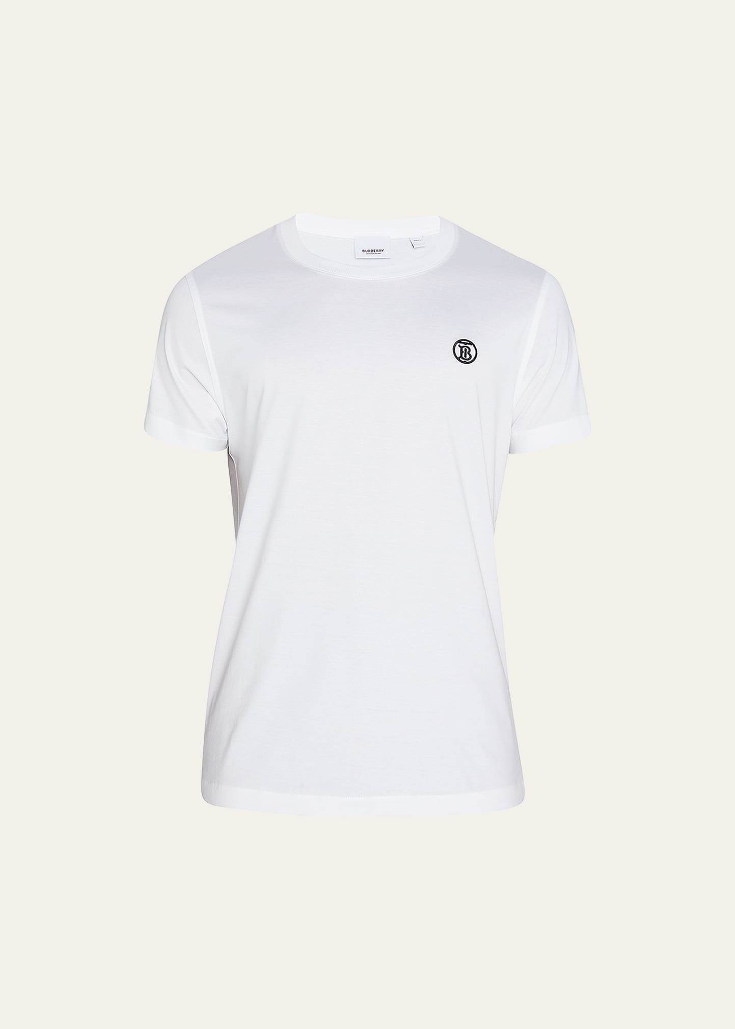 Shop Burberry Men's Parker Tb Crew T-shirt In White