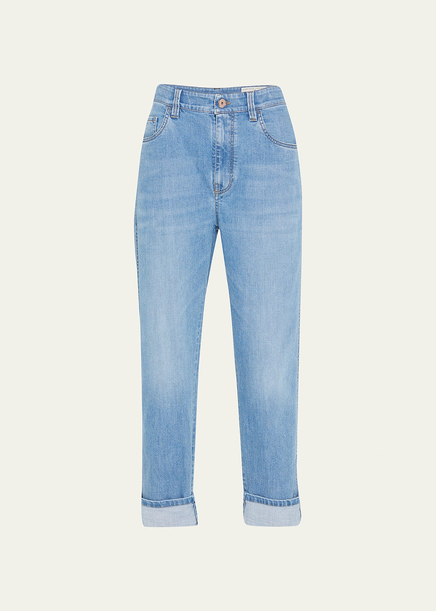 Brunello Cucinelli Contrast Stitch High-Rise Jeans