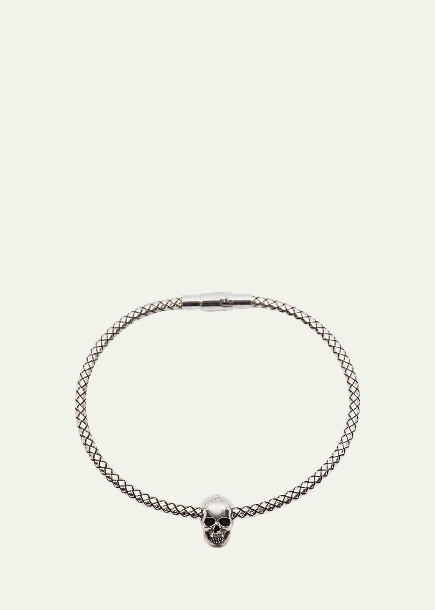 Men's Metal Cord Skull Charm Bracelet