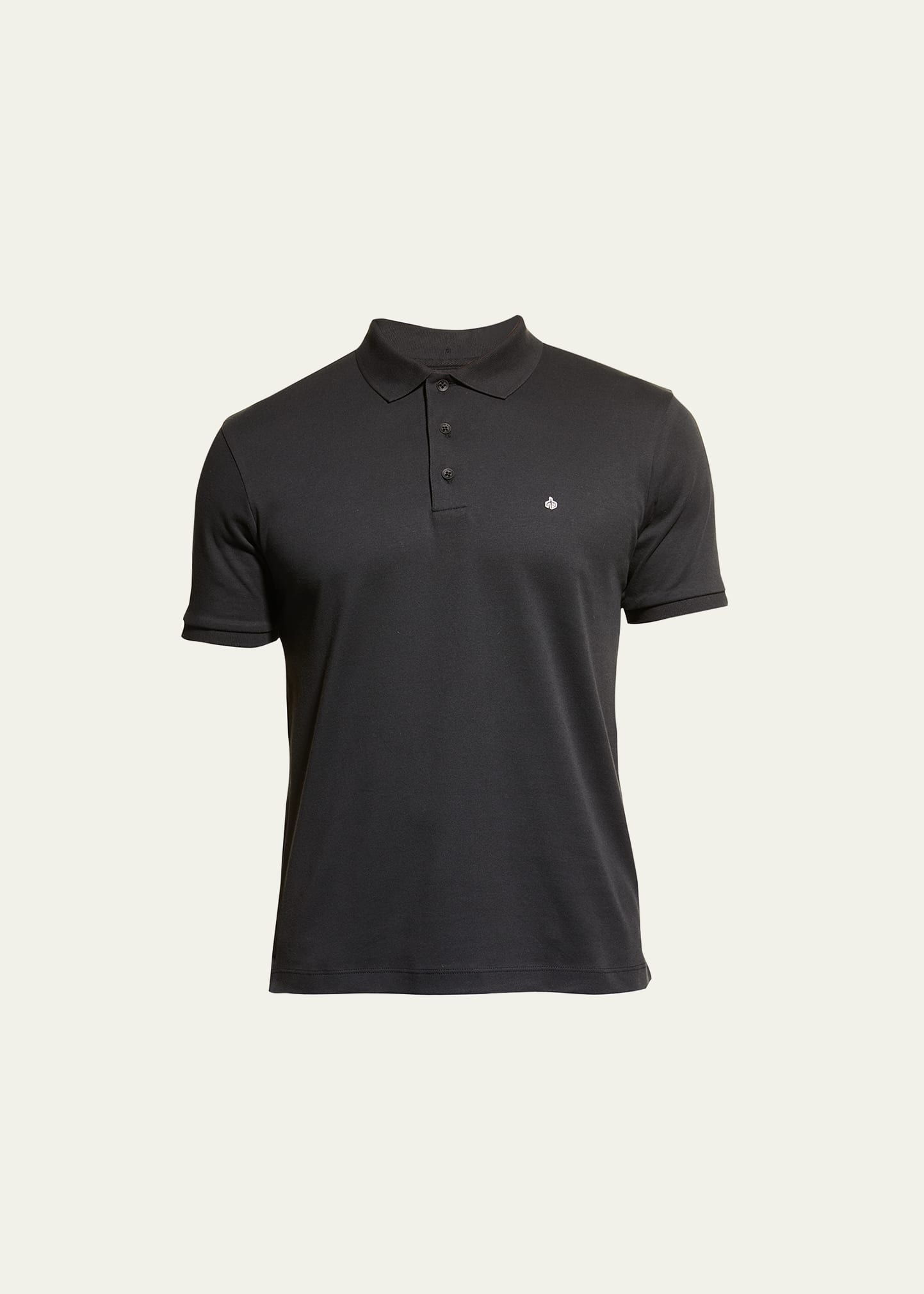 Rag & Bone Men's Interlock Knit Polo Shirt In Black