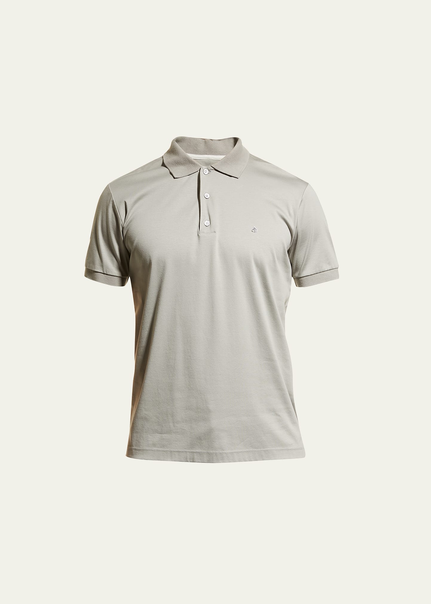 Shop Rag & Bone Men's Interlock Knit Polo Shirt In Grey