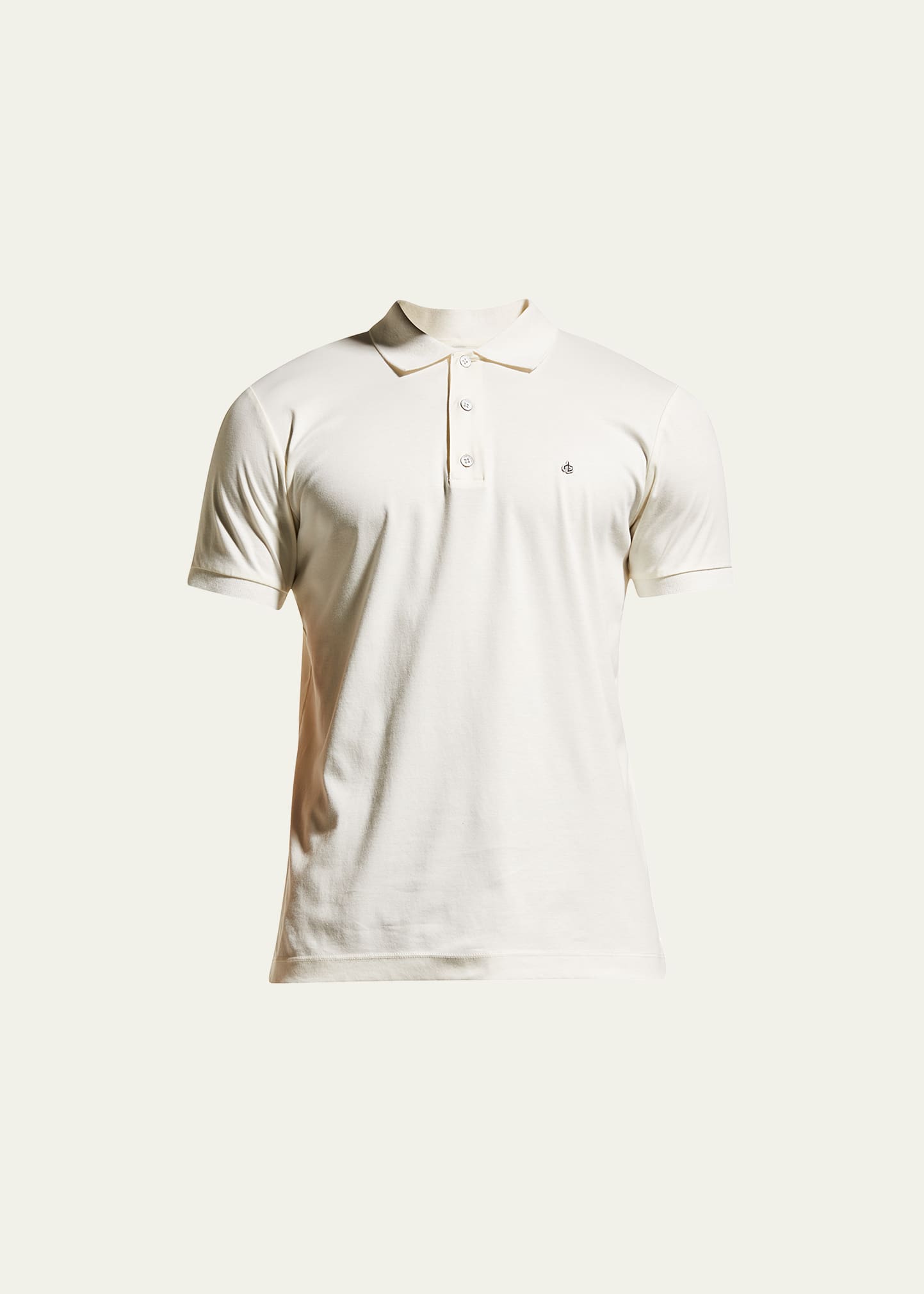 Shop Rag & Bone Men's Interlock Knit Polo Shirt In Ivory