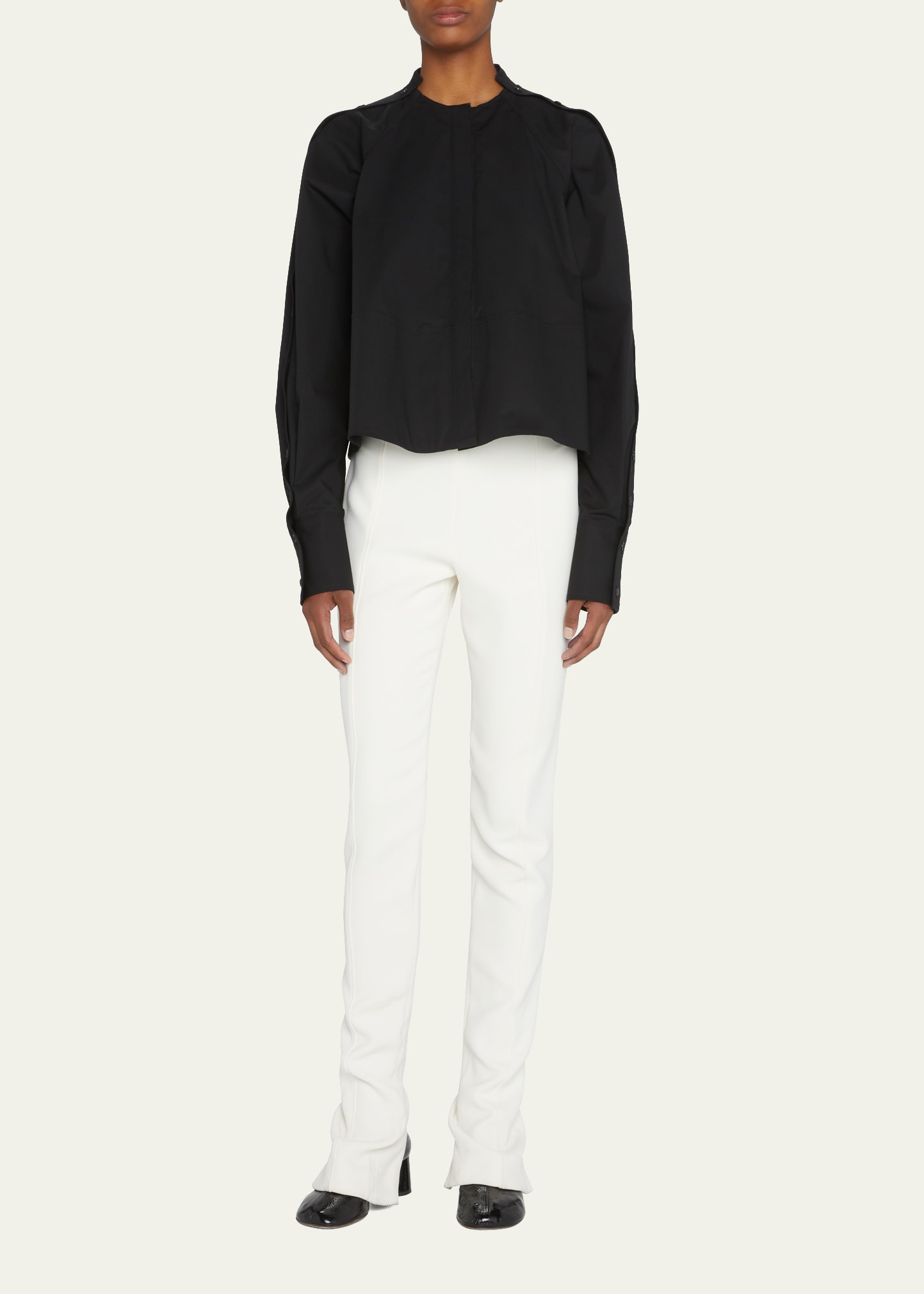 Proenza Schouler Skinny-leg Zip-hem Crepe Pants In White