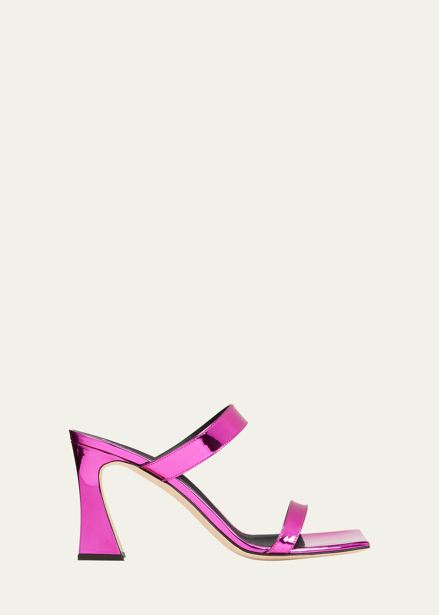 Giuseppe Zanotti Metallic Dual-buckle Slide Sandals In Pink
