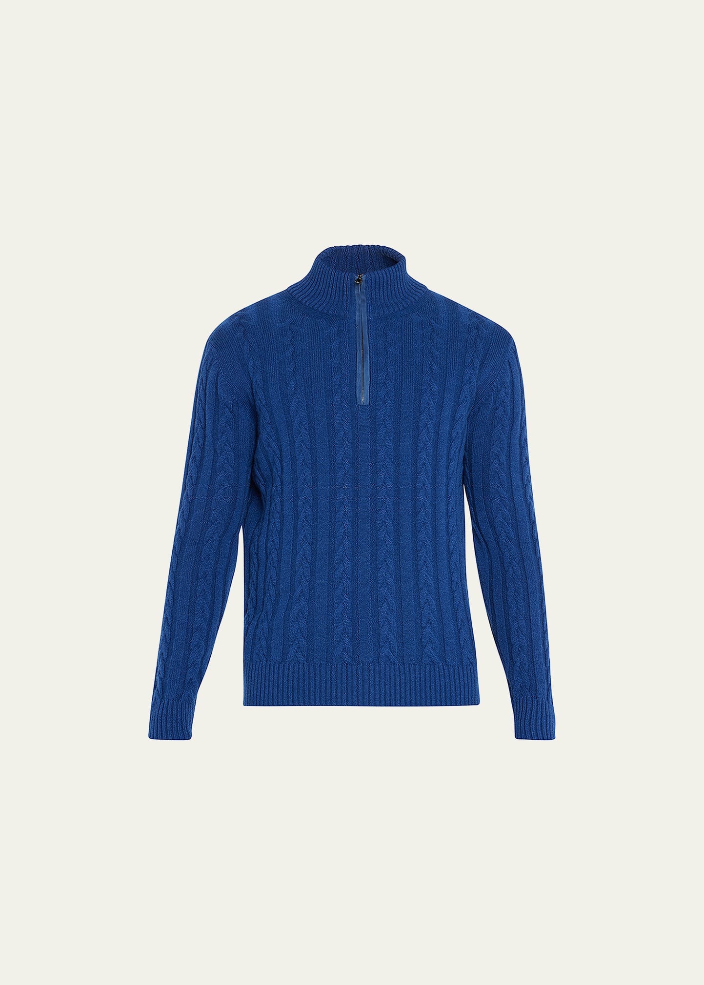 Bergdorf Goodman Men's Half-zip Cashmere Knit Sweater In Blue