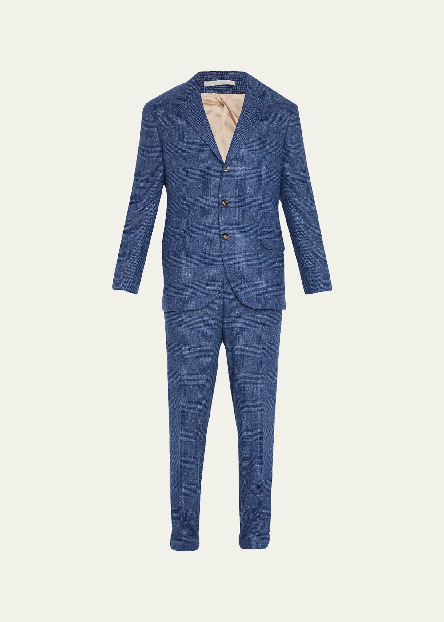 Brunello Cucinelli Men's Check Two-piece Suit In Blue
