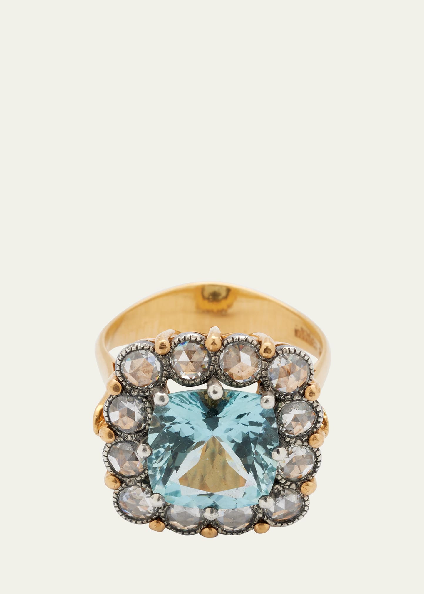 Arman Sarkisyan Aquamarine and Rose-Cut Diamond Ring