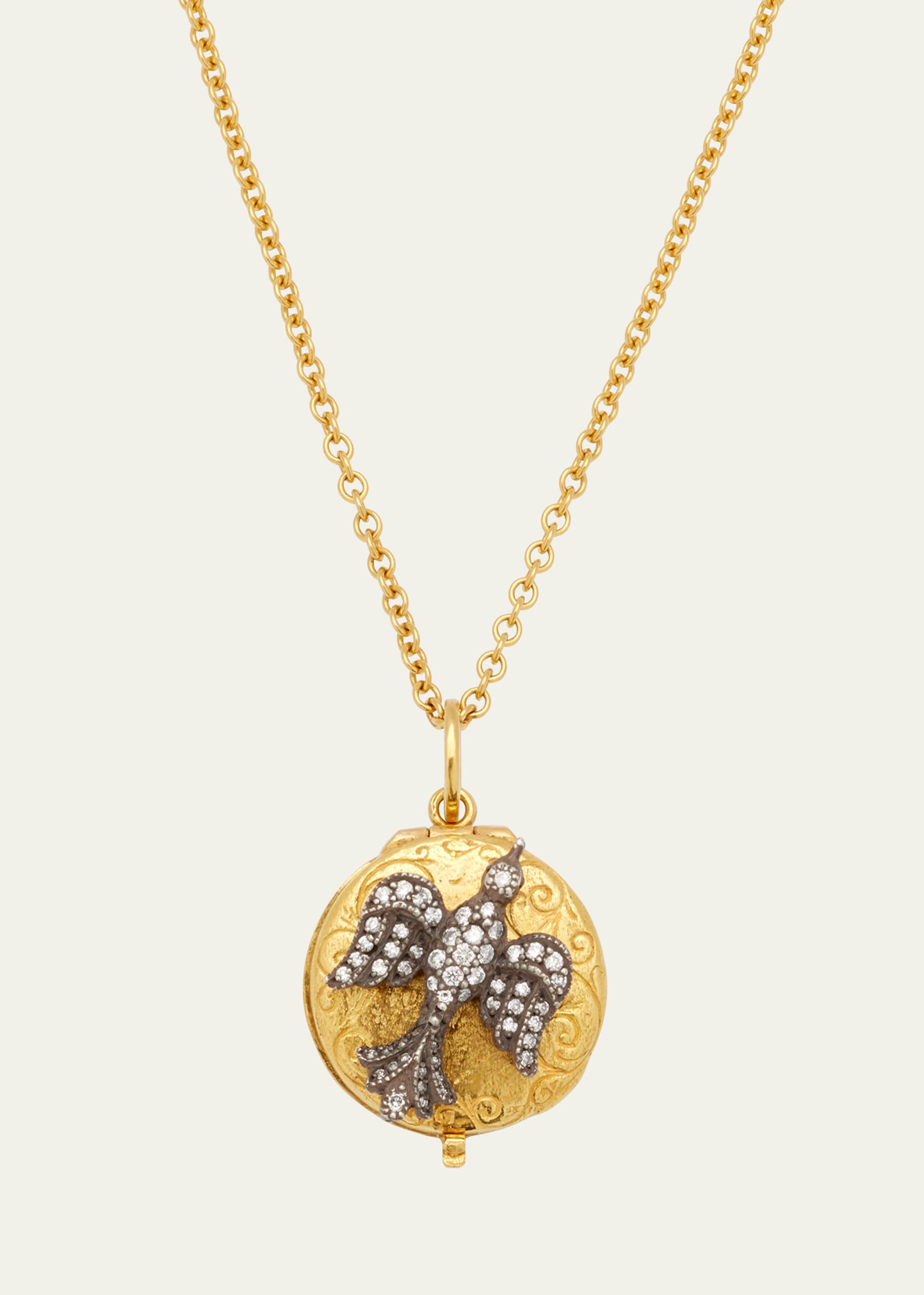 Arman Sarkisyan Small Bird Locket Necklace with Diamonds