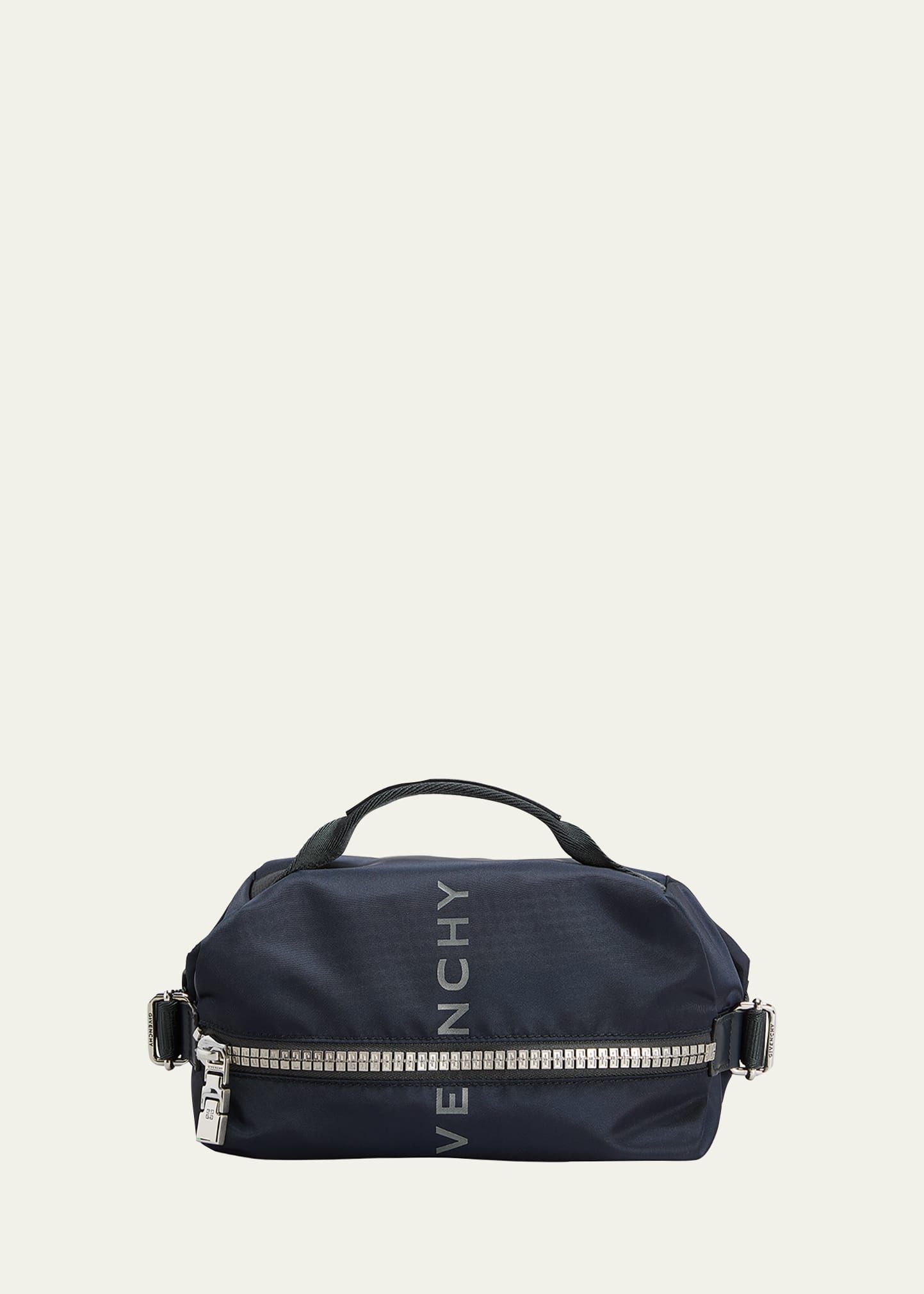 Givenchy Men's G-zip Bumbag 4g Nylon Belt Bag In Black
