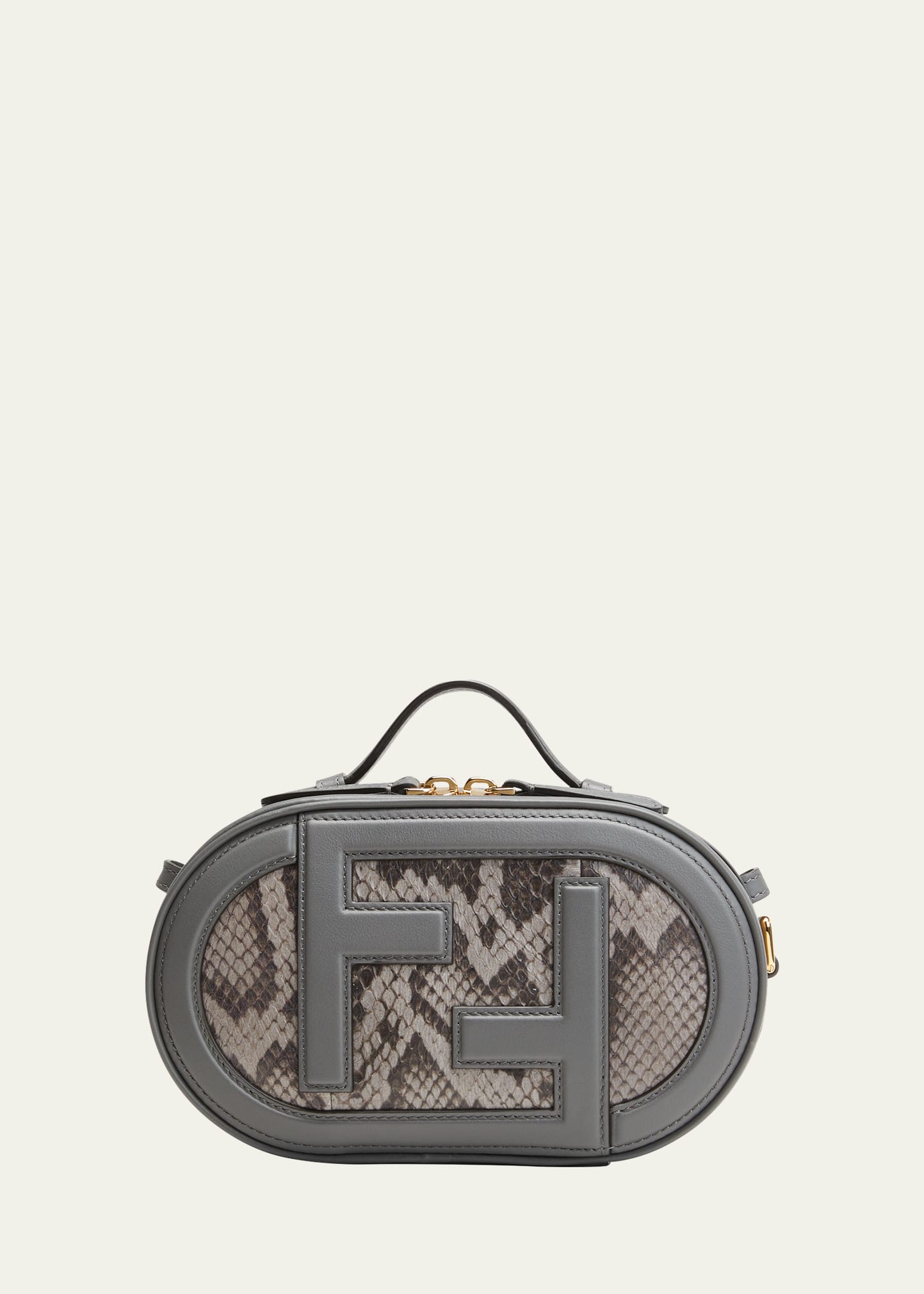 Fendi Mini Python-Print Camera Crossbody Bag