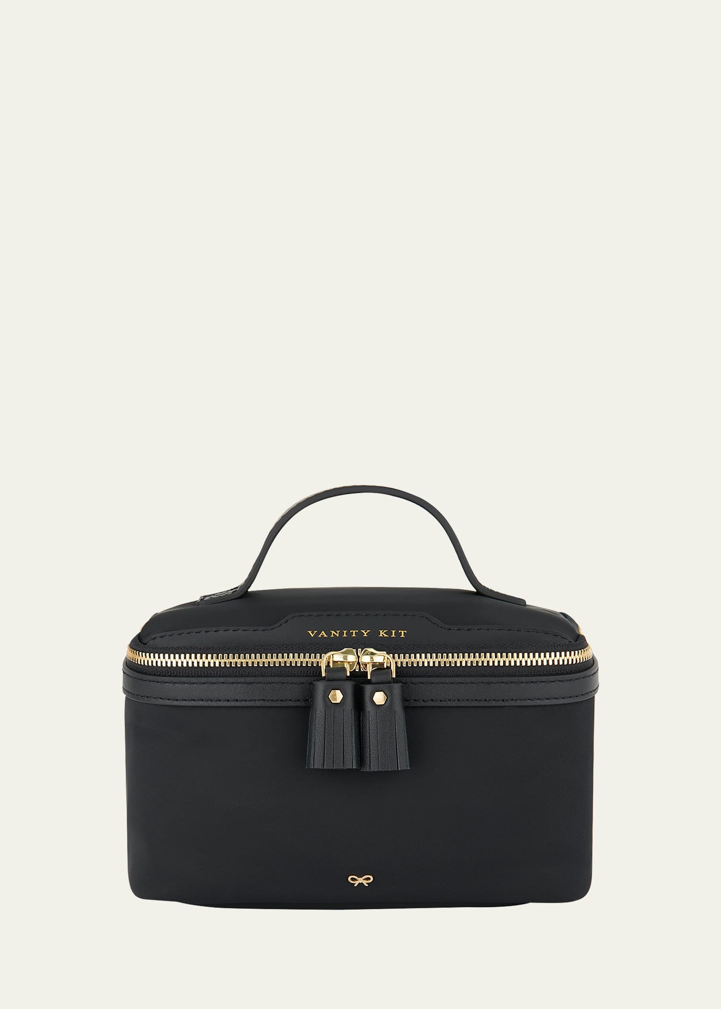 Anya Hindmarch Vanity Kit Textured Leather-trimmed Econyl Cosmetics Case In Black