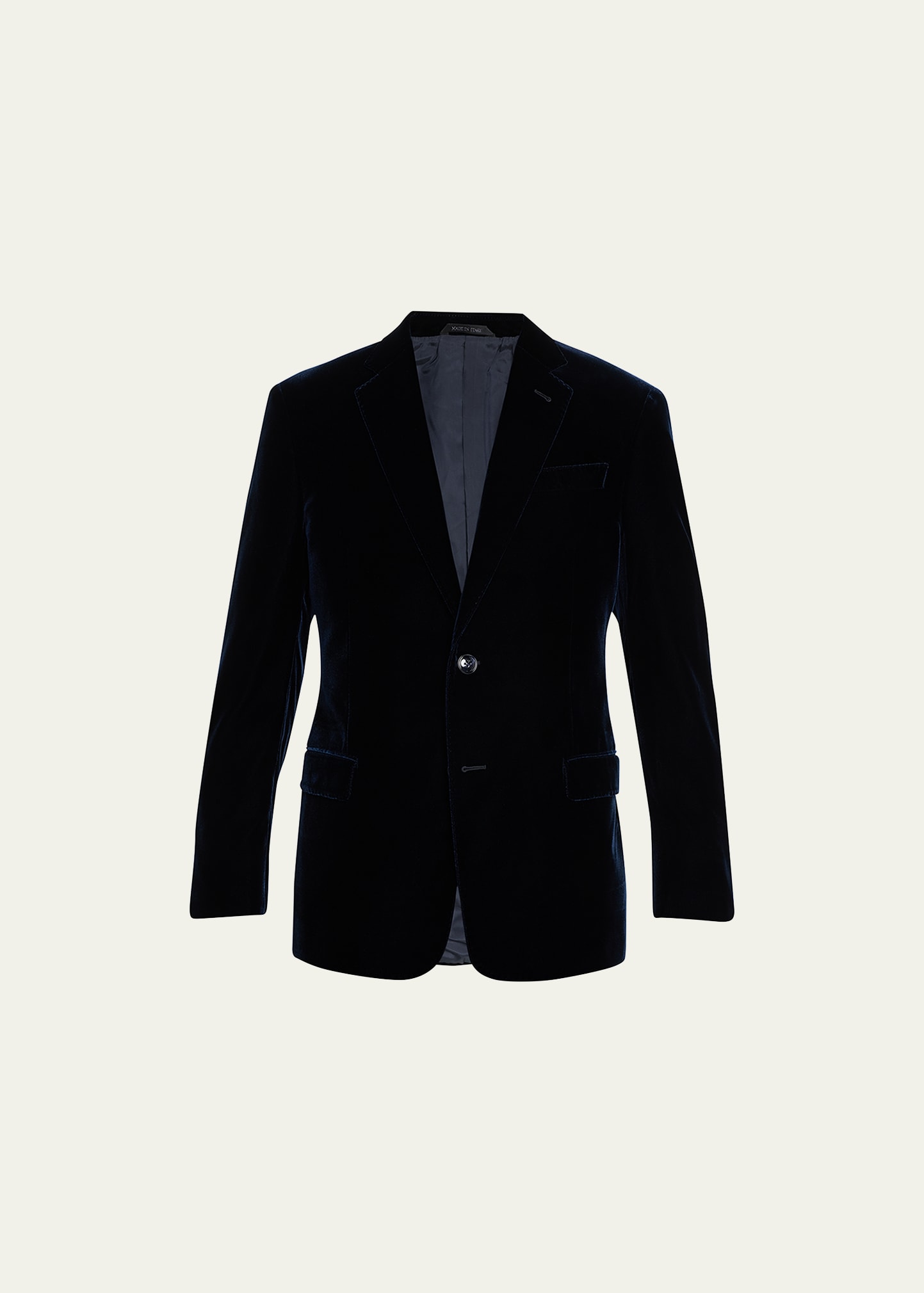 GIORGIO ARMANI MEN'S SOLID STRETCH VELVET DINNER JACKET