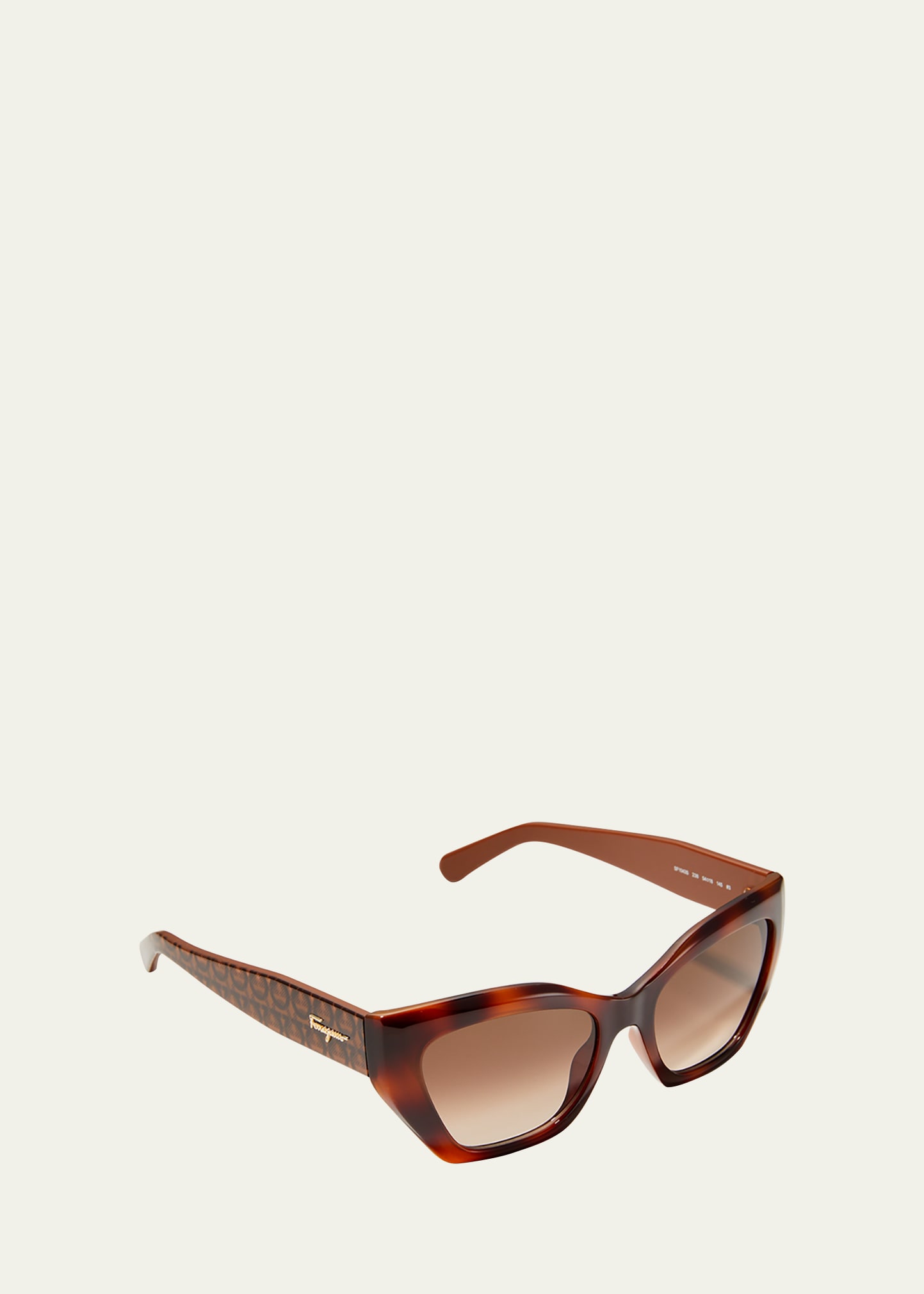 Ferragamo Gancio Acetate Cat-eye Sunglasses In Classic Tortoise