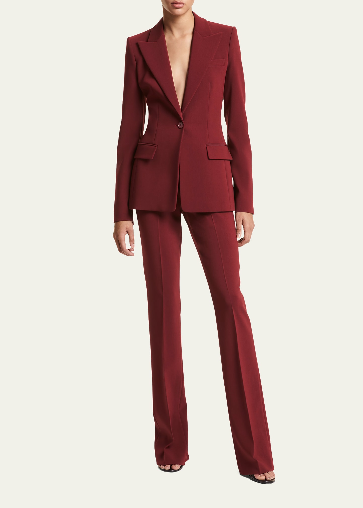 Michael Kors Collection Georgina One-Button Wool Blazer | Smart Closet