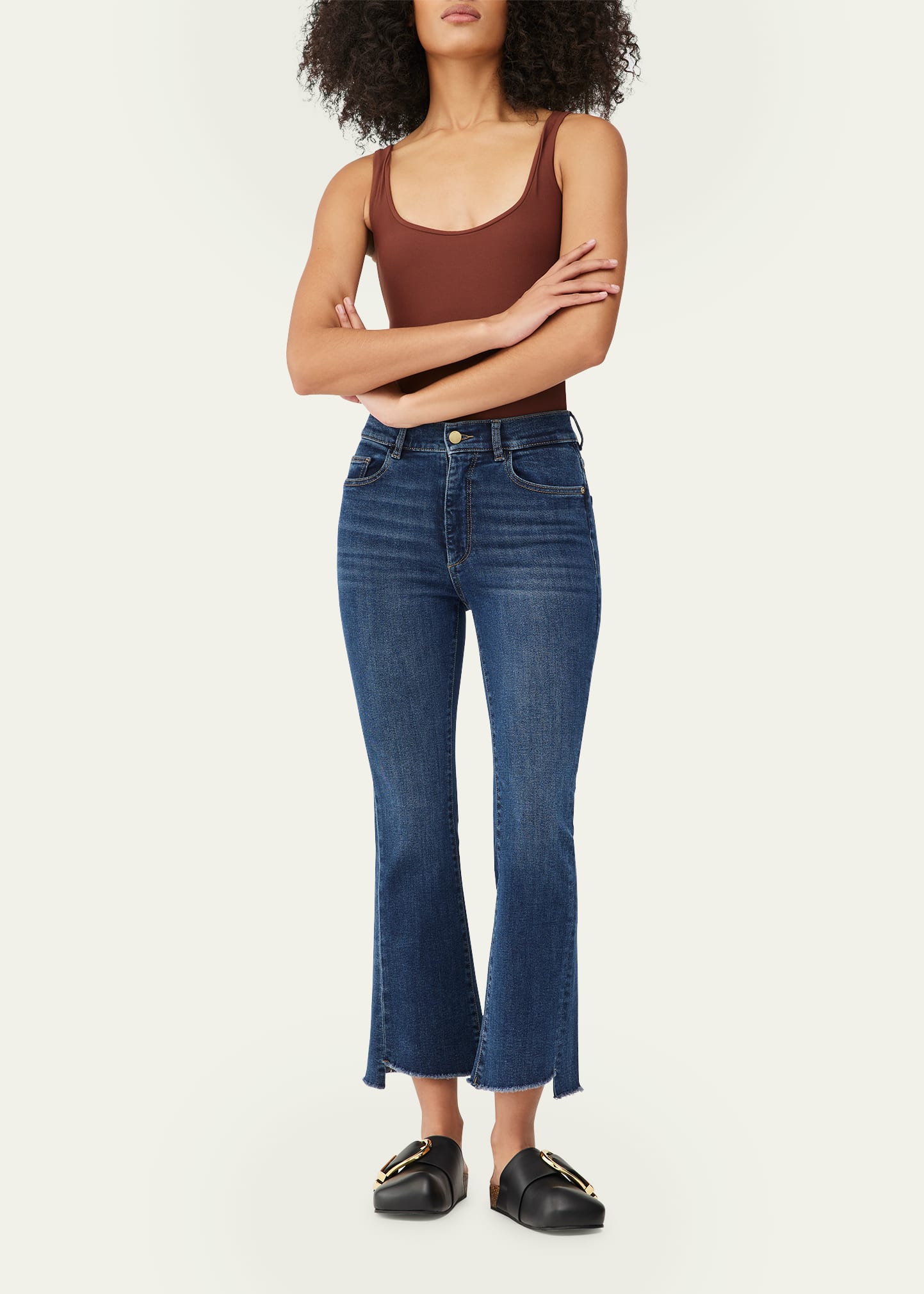 DL Premium Denim Bridget Bootcut High-Rise Instasculpt Cropped Jeans
