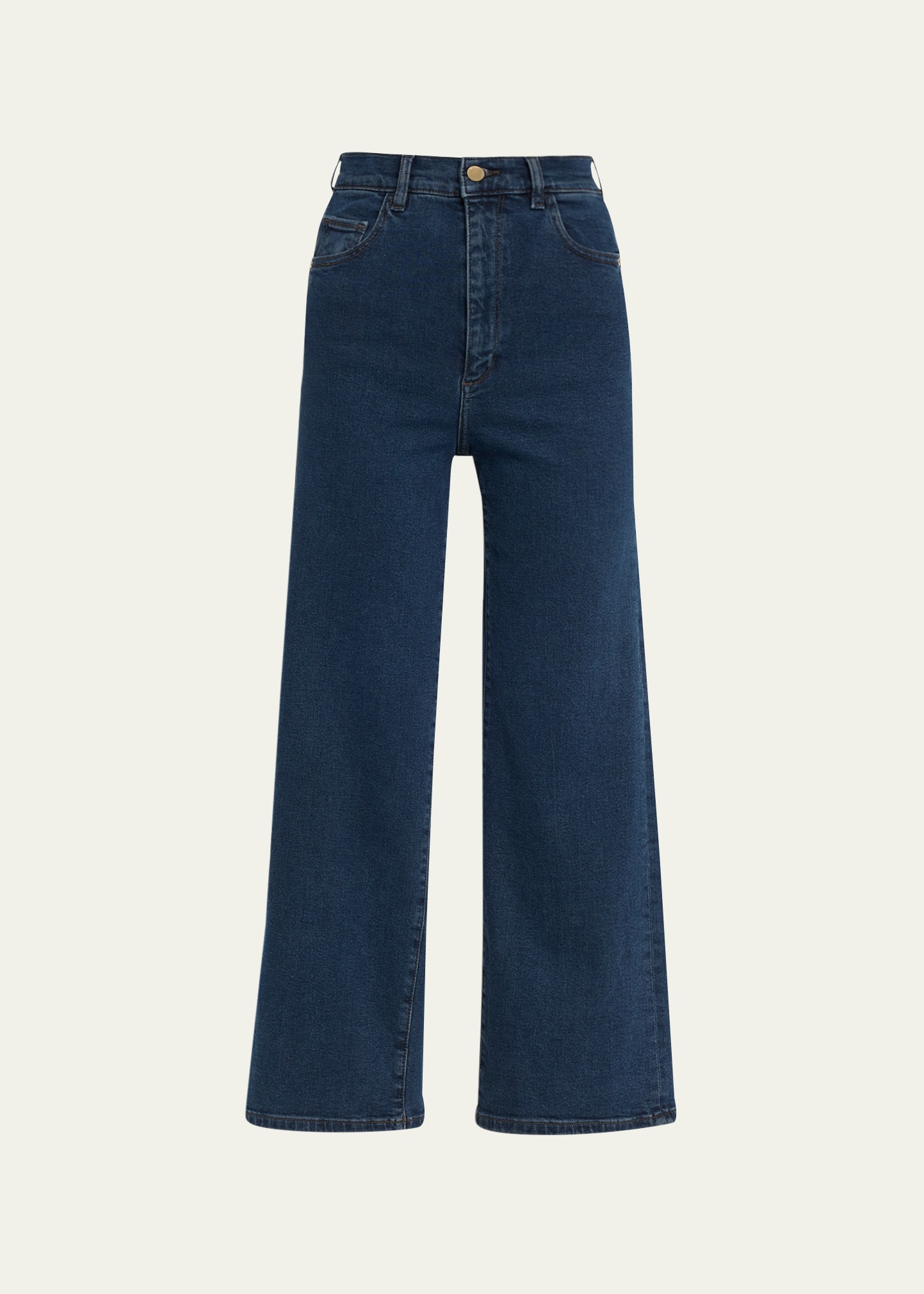DL Premium Denim Hepburn Wide-Leg High-Rise Vintage Ankle Jeans
