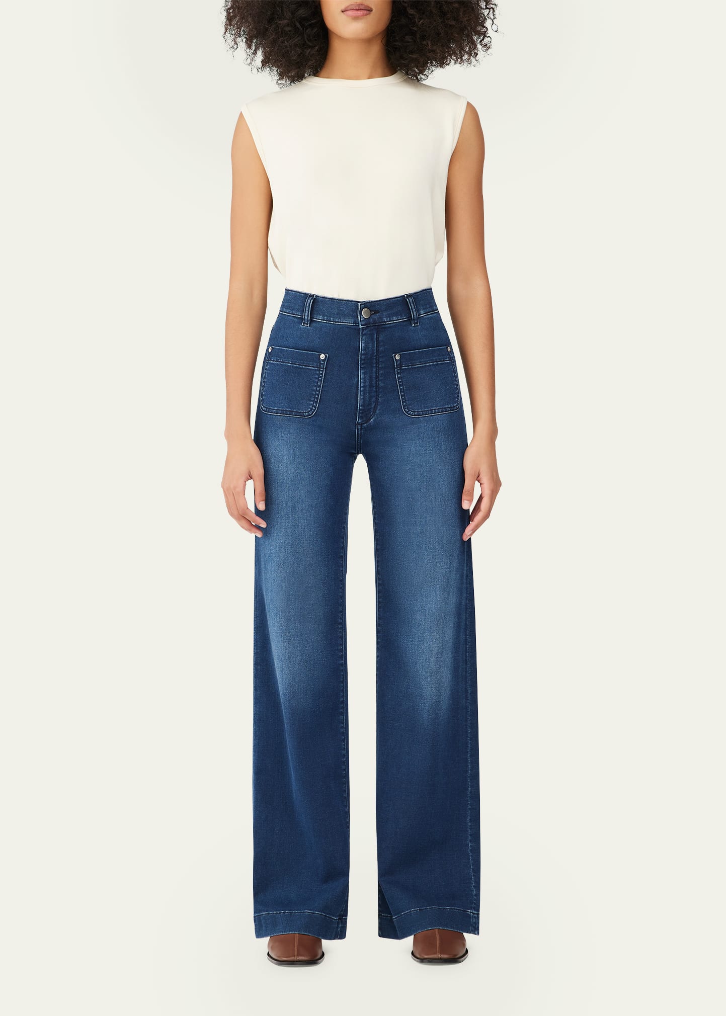 DL Premium Denim Hepburn Wide-Leg High-Rise Vintage Jeans