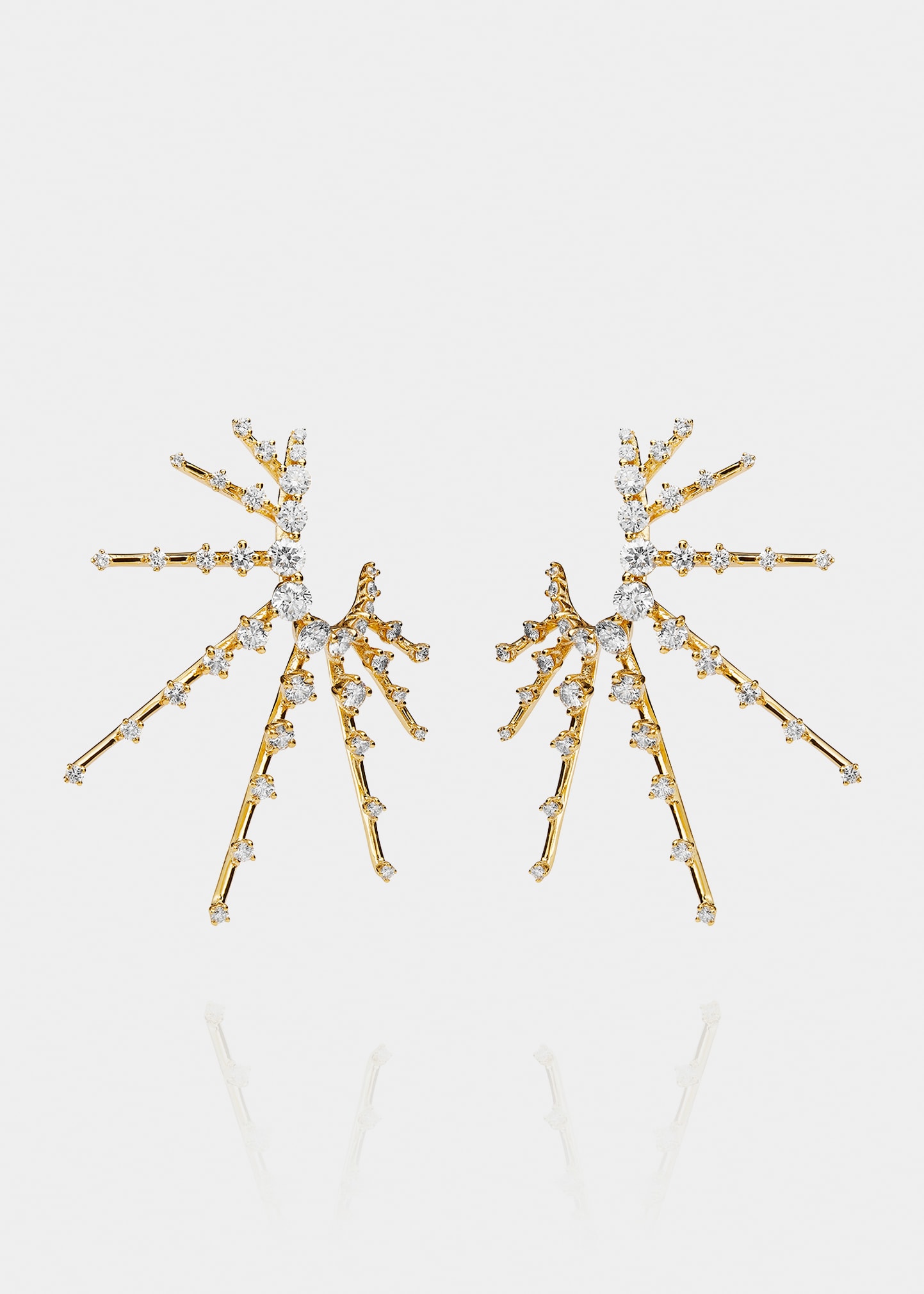 Radiant Earrings in Yellow Gold and Diamonds
