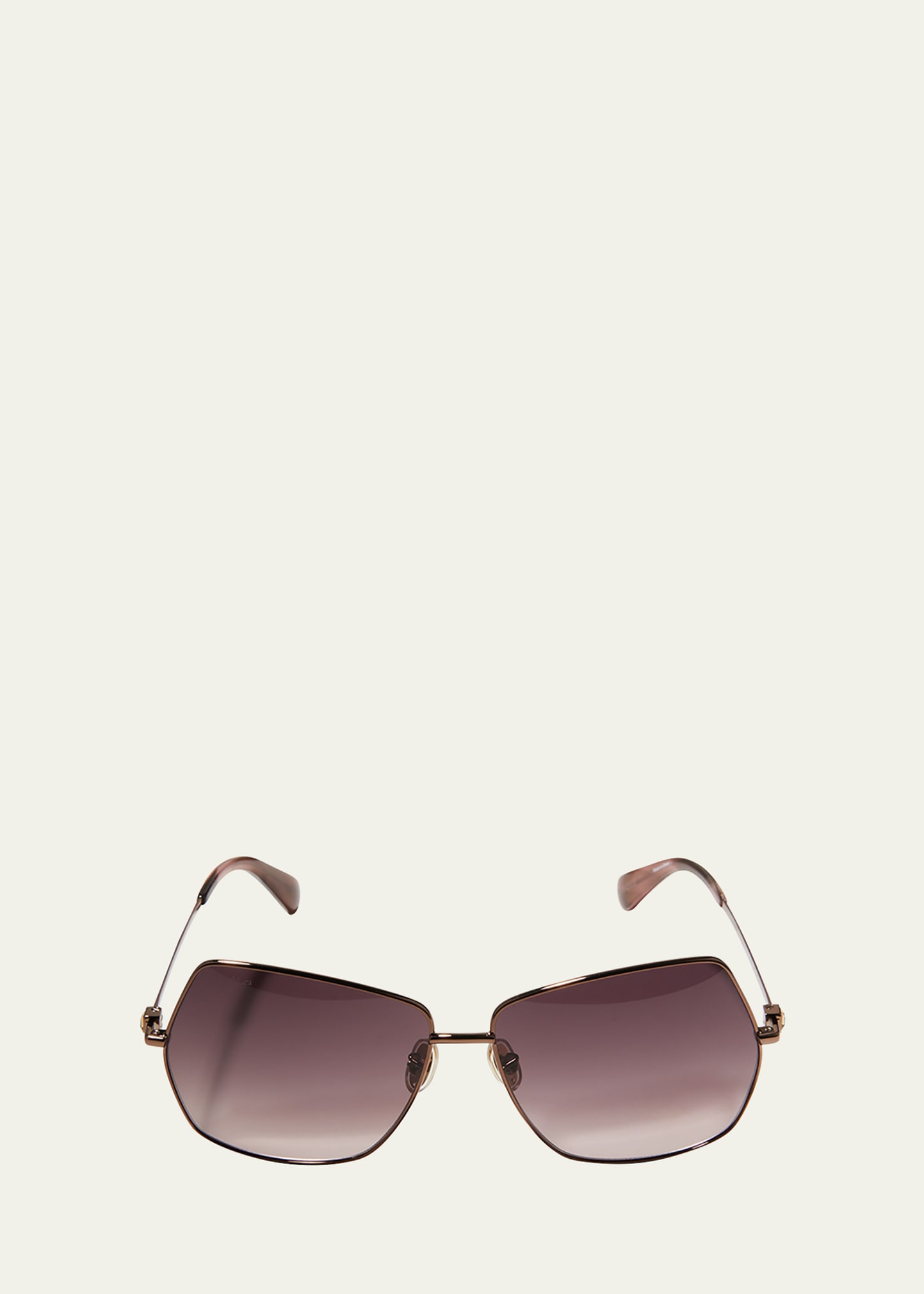 Max Mara 61mm Geometric Sunglasses In 38t Red