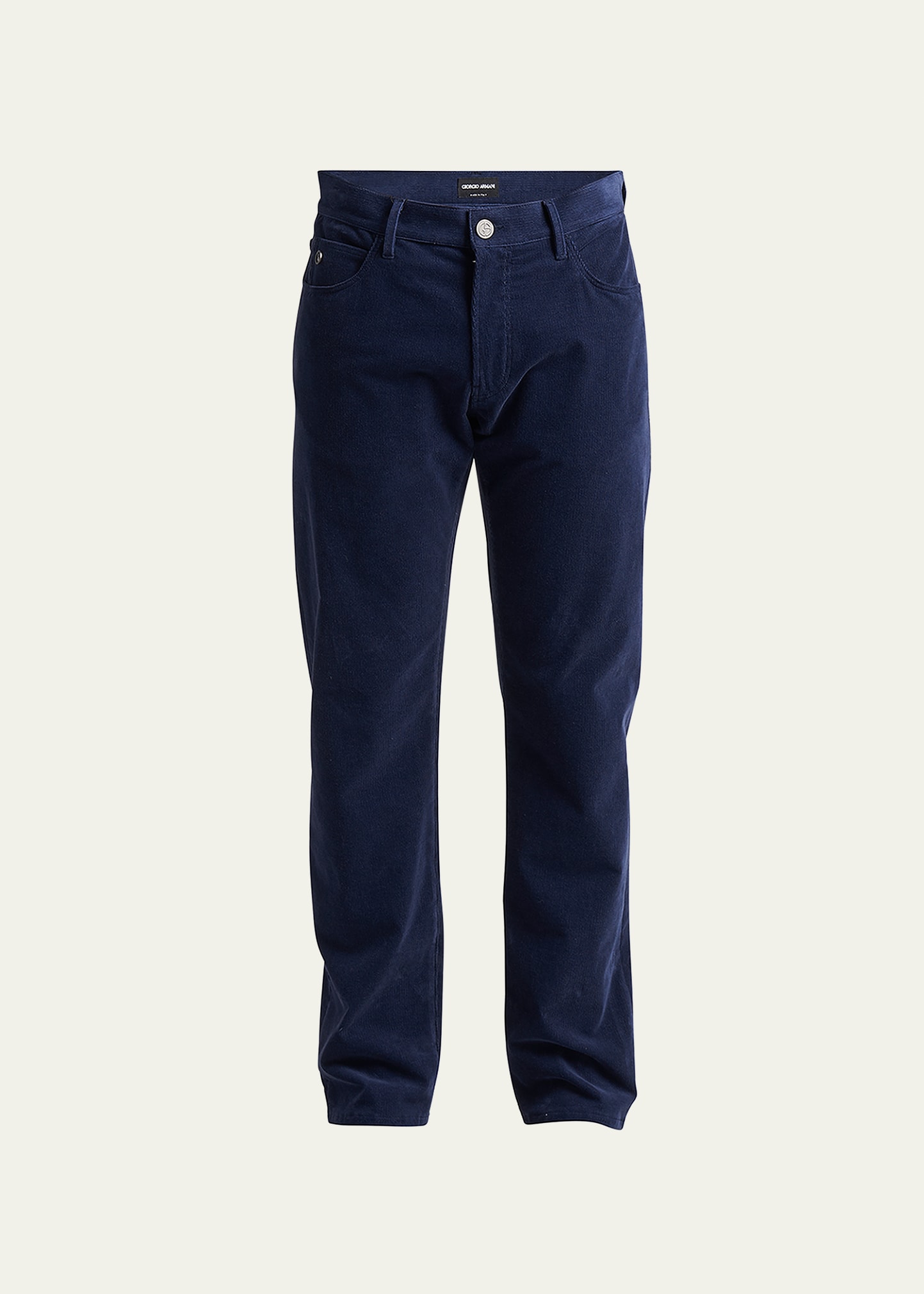 Giorgio Armani Men's Cotton-cashmere Corduroy 5-pocket Pants In Solid Medium Blue