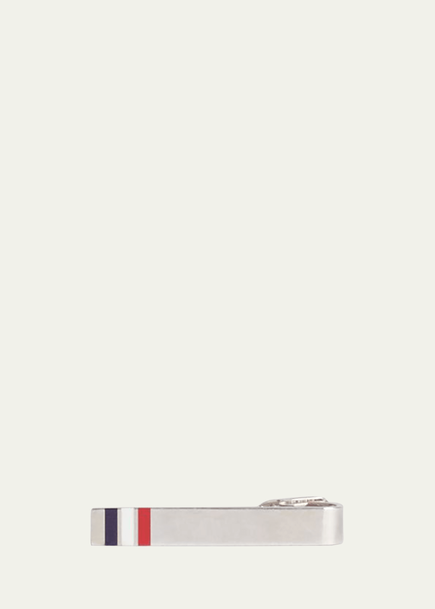Thom Browne Rwb Stripe Long Silver Tie Clip In Rwbwht