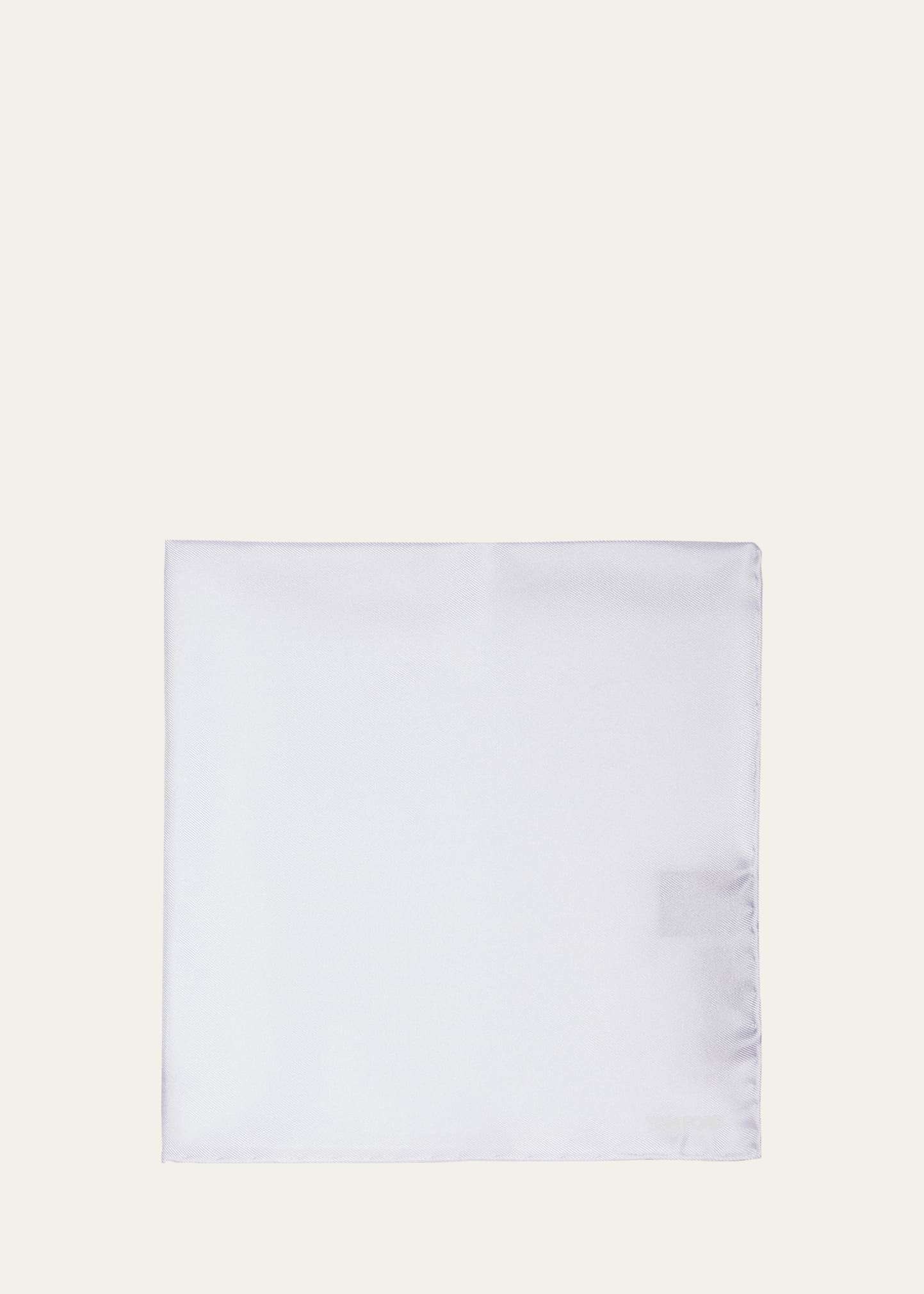 Tom Ford Plain Silk Pocket Square Scarf In Natural Solid