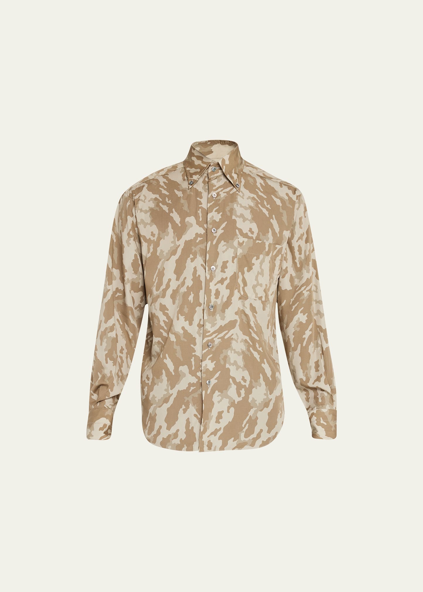 Tom Ford Men's Camouflage-print Dress Shirt In Md Gry Fan