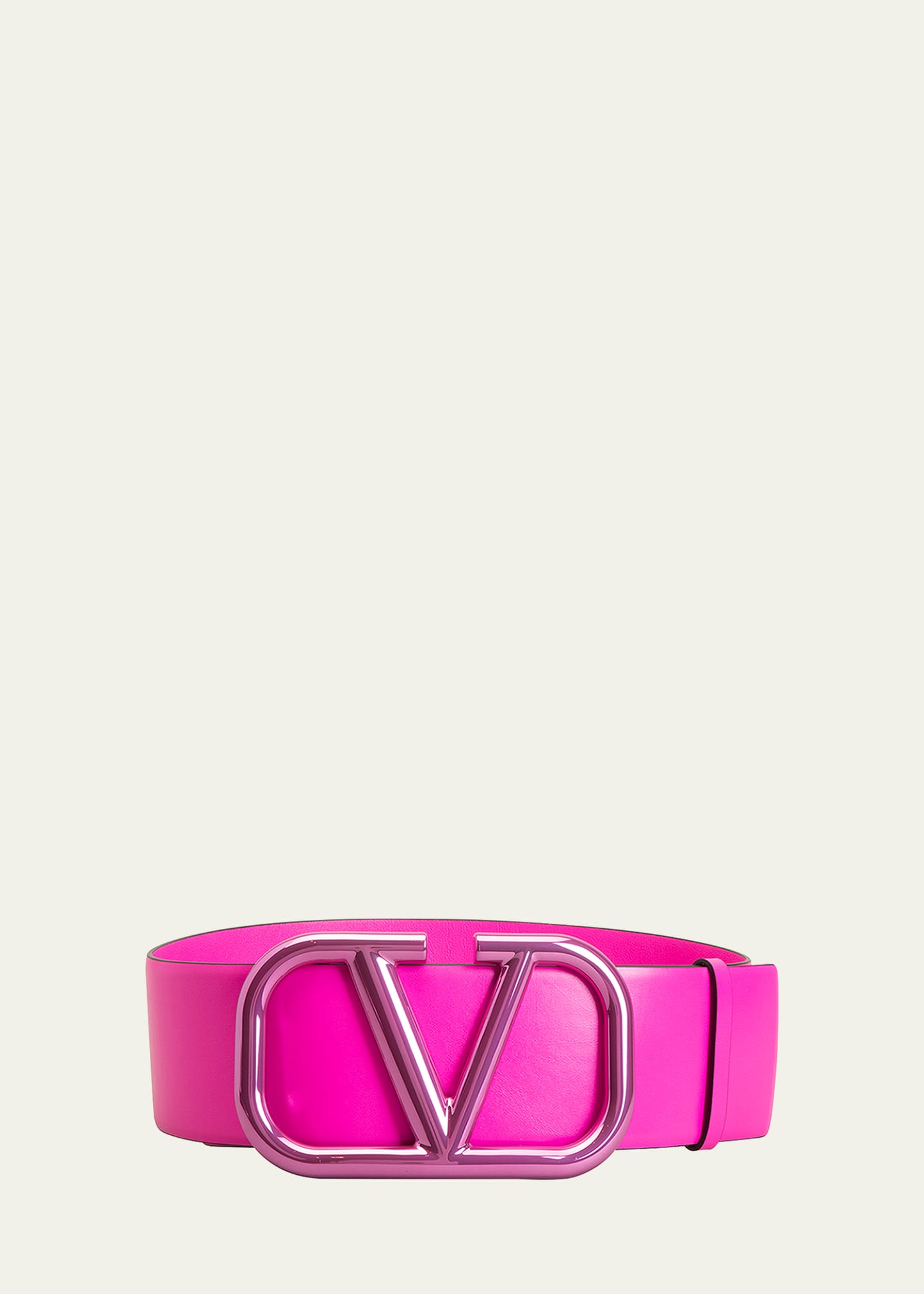 Valentino Garavani Vlogo Reversible Leather Belt, Bright Lemon, Women's, 34in / 85cm, Belts Leather Belts