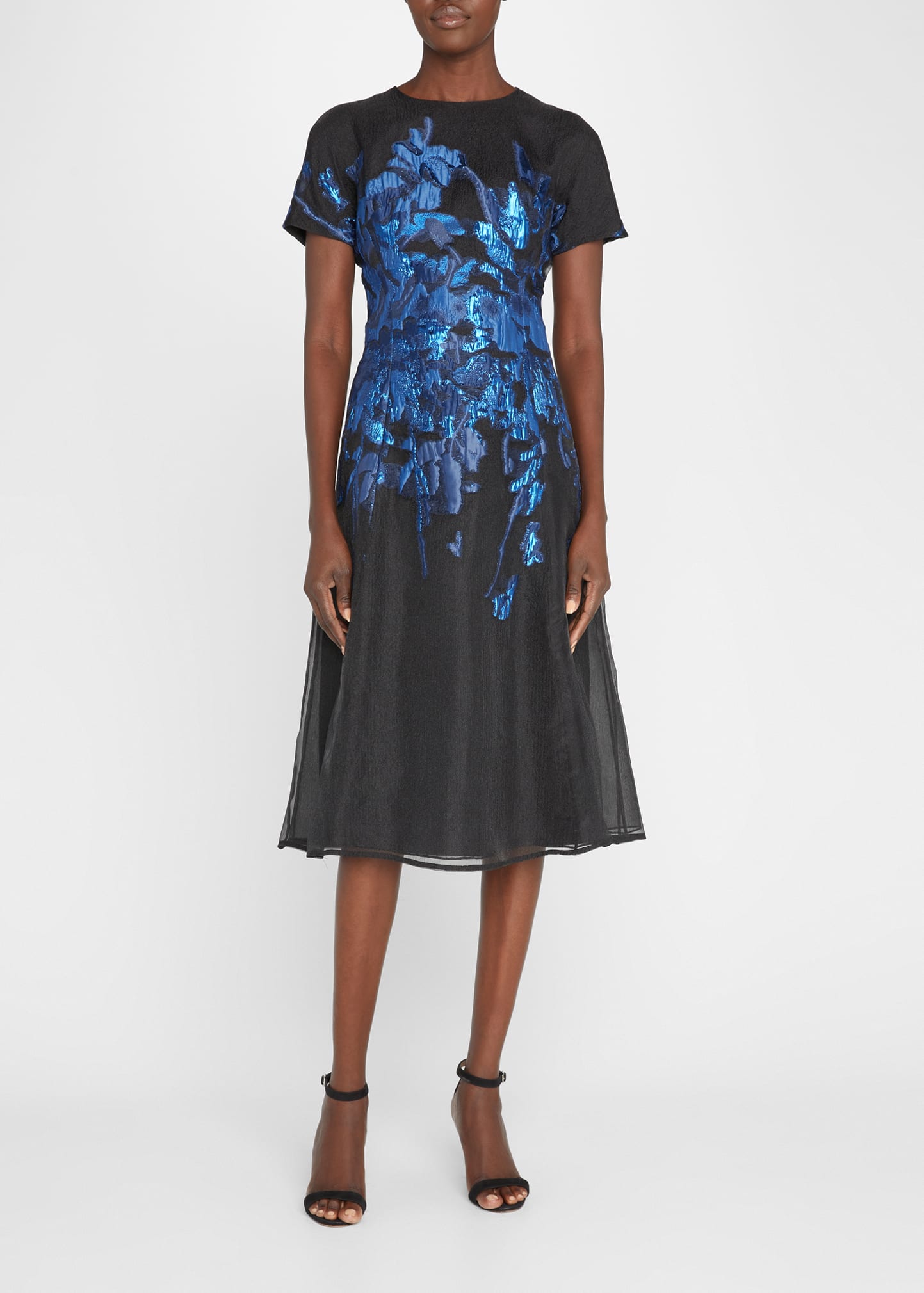 Rickie Freeman For Teri Jon A-line Jacquard Cocktail Dress In Black ...