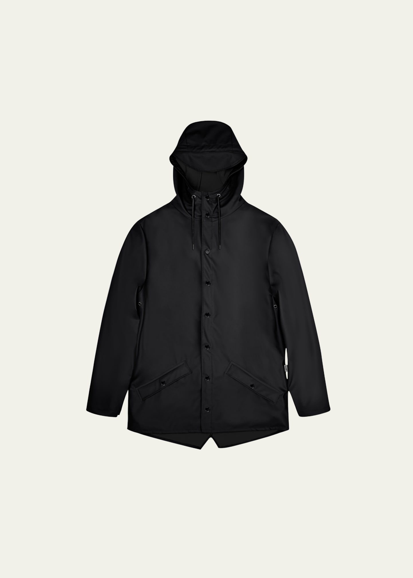 Rains Snap-front Hooded Jacket In Powder