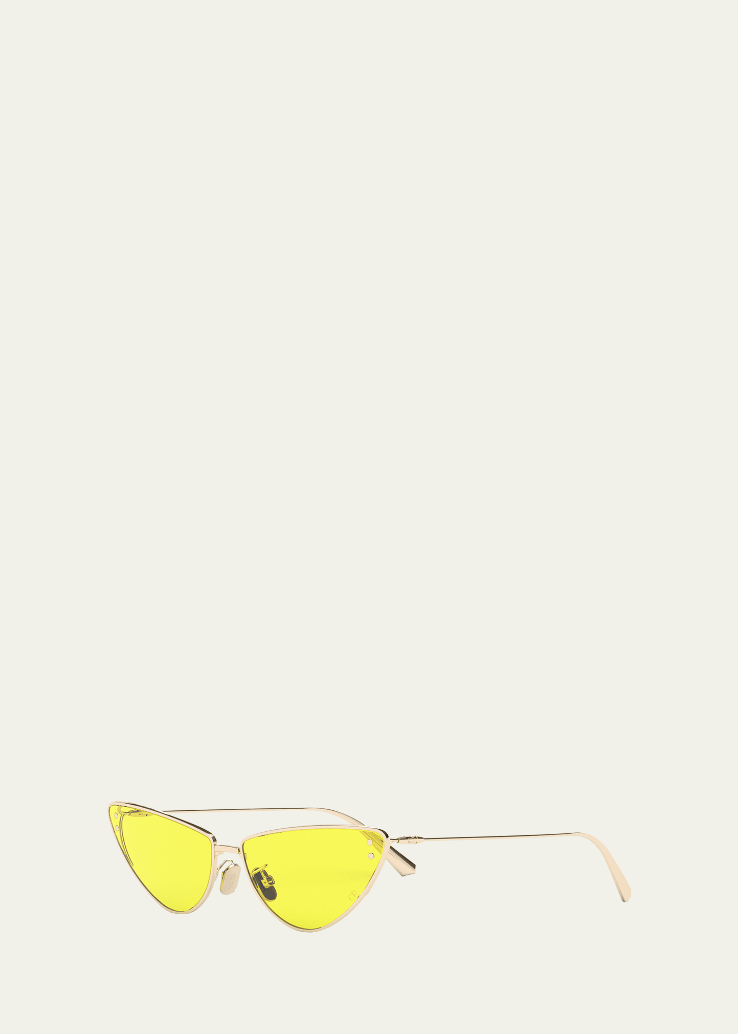 MissDior Yellow Metal Cat-Eye Sunglasses