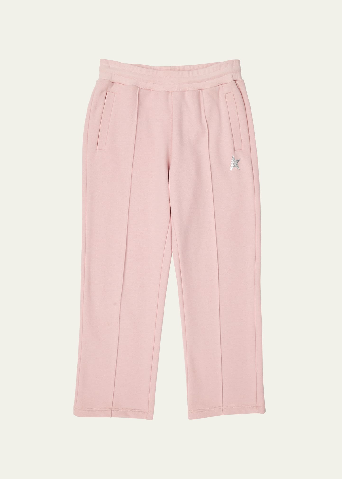Golden Goose Kids' Girl's Paneled Star Joggers In Pink/silver