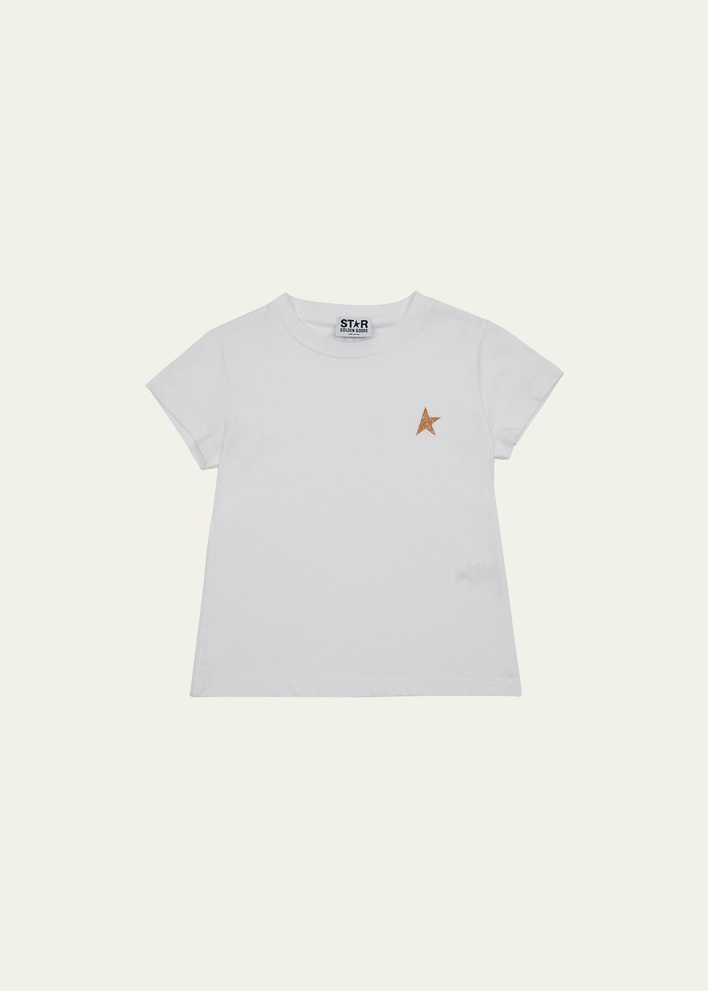 Golden Goose Kids' Girl's Star T-shirt In White/gold