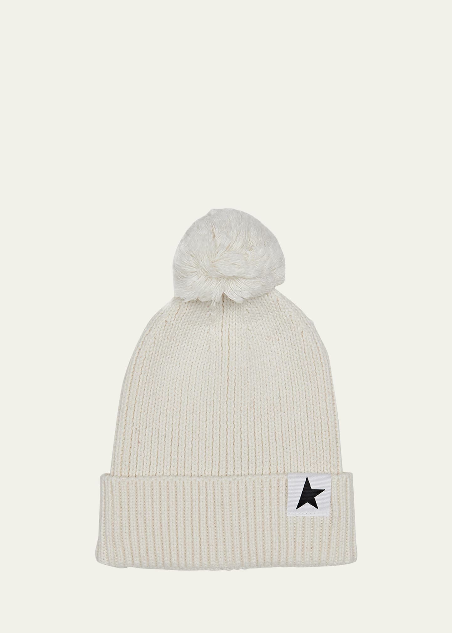 Golden Goose Kids' Girl's Star Rib Beanie W/ Pompom