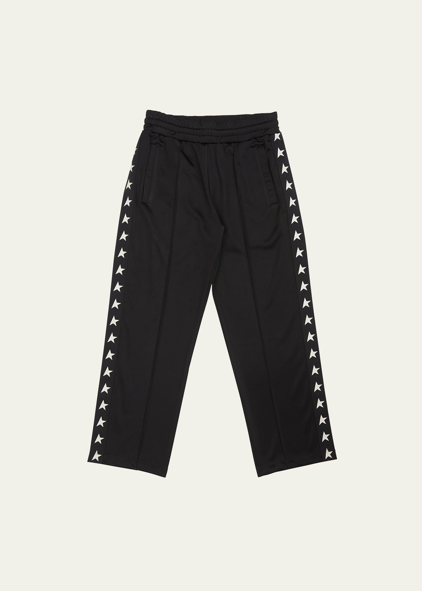 Shop Golden Goose Girl's Star Tapered Joggers In Black White