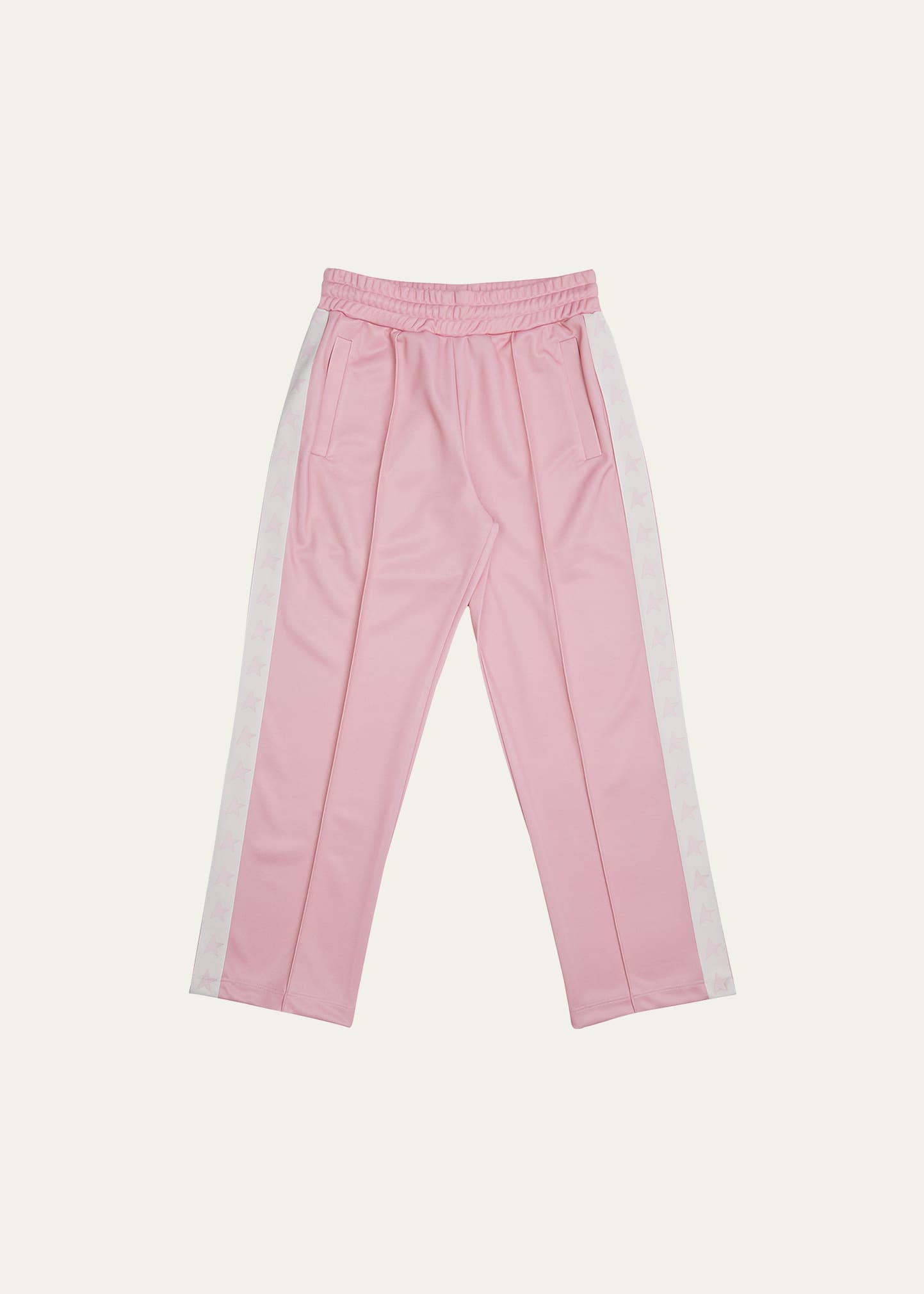 Shop Golden Goose Girl's Star Tapered Joggers In Pink/white
