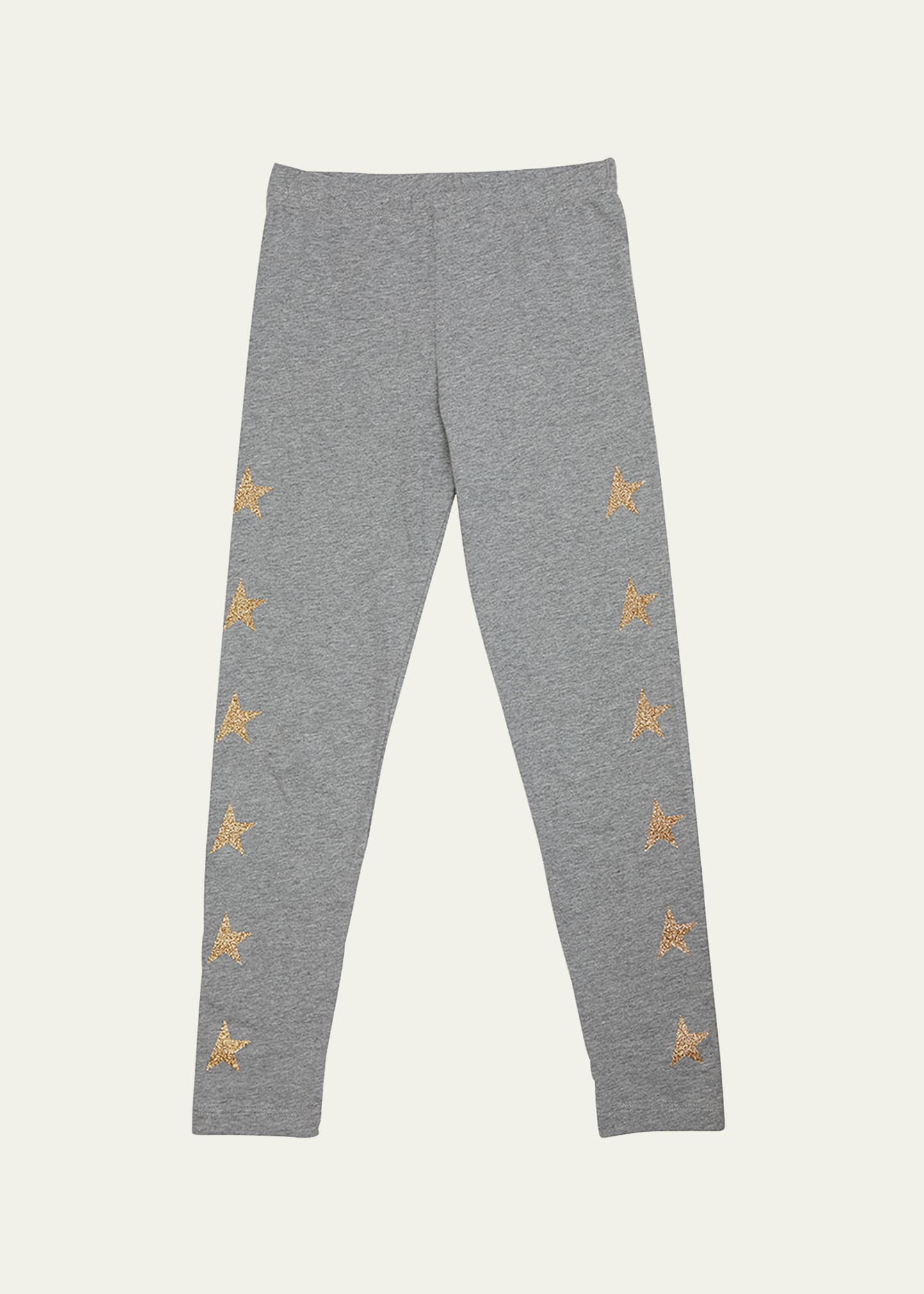 Golden Goose Patterned Leggings In Grey Melange/gold