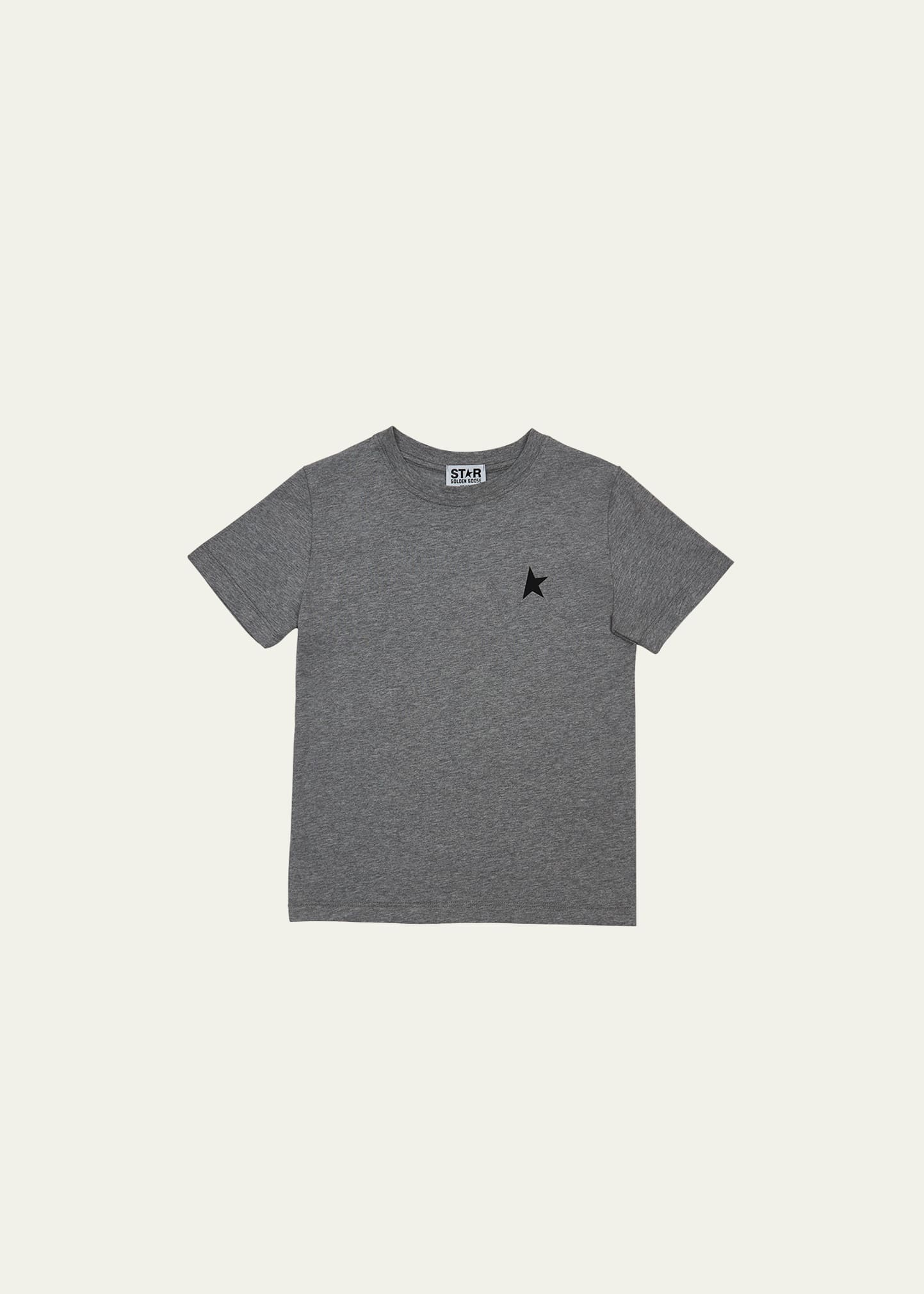 Golden Goose Kids' Boy's Star T-shirt In Grey Melange Blac