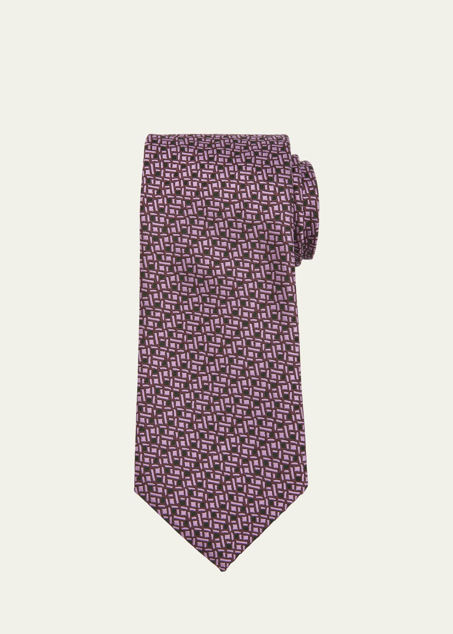 Charvet Men's Geometric Jacquard Silk Tie In Purple