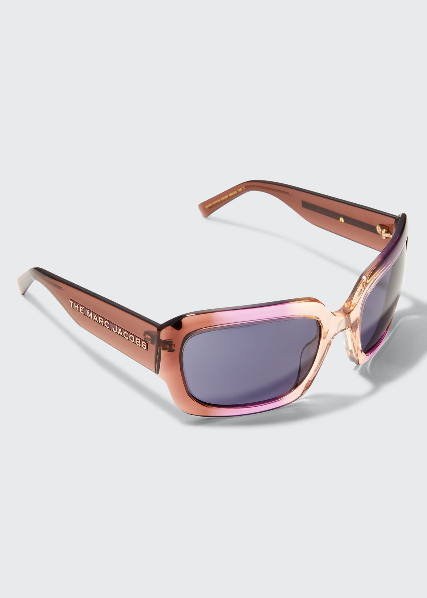 Marc Jacobs Wrap Square Acetate Sunglasses In Purple/brown