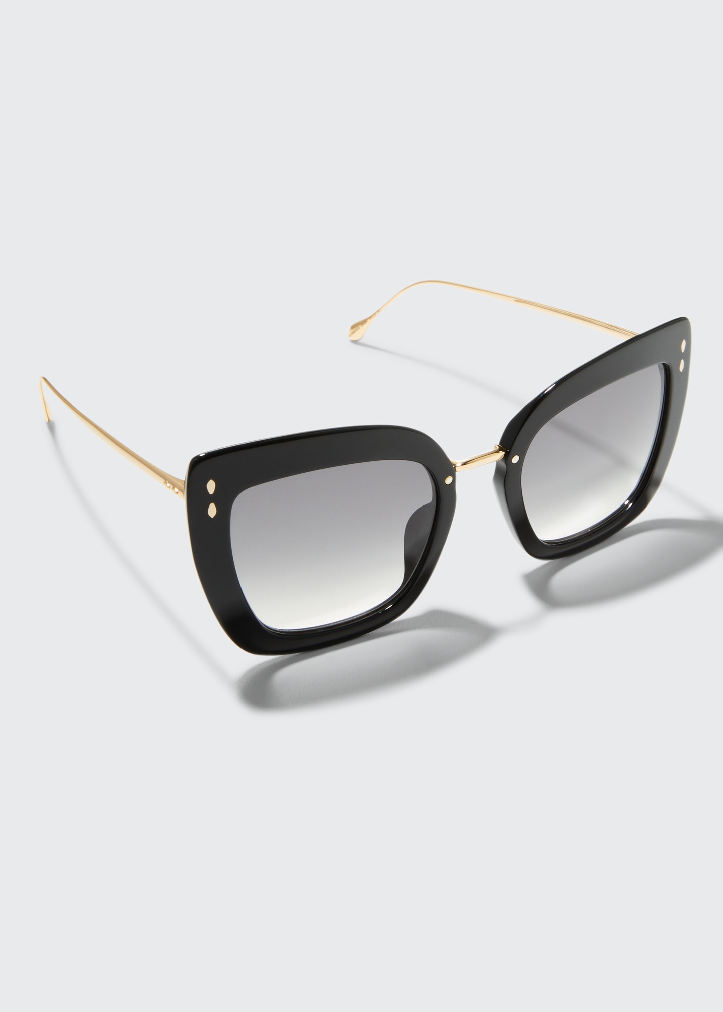 Isabel Marant Acetate & Metal Butterfly Sunglasses In Black / Gold