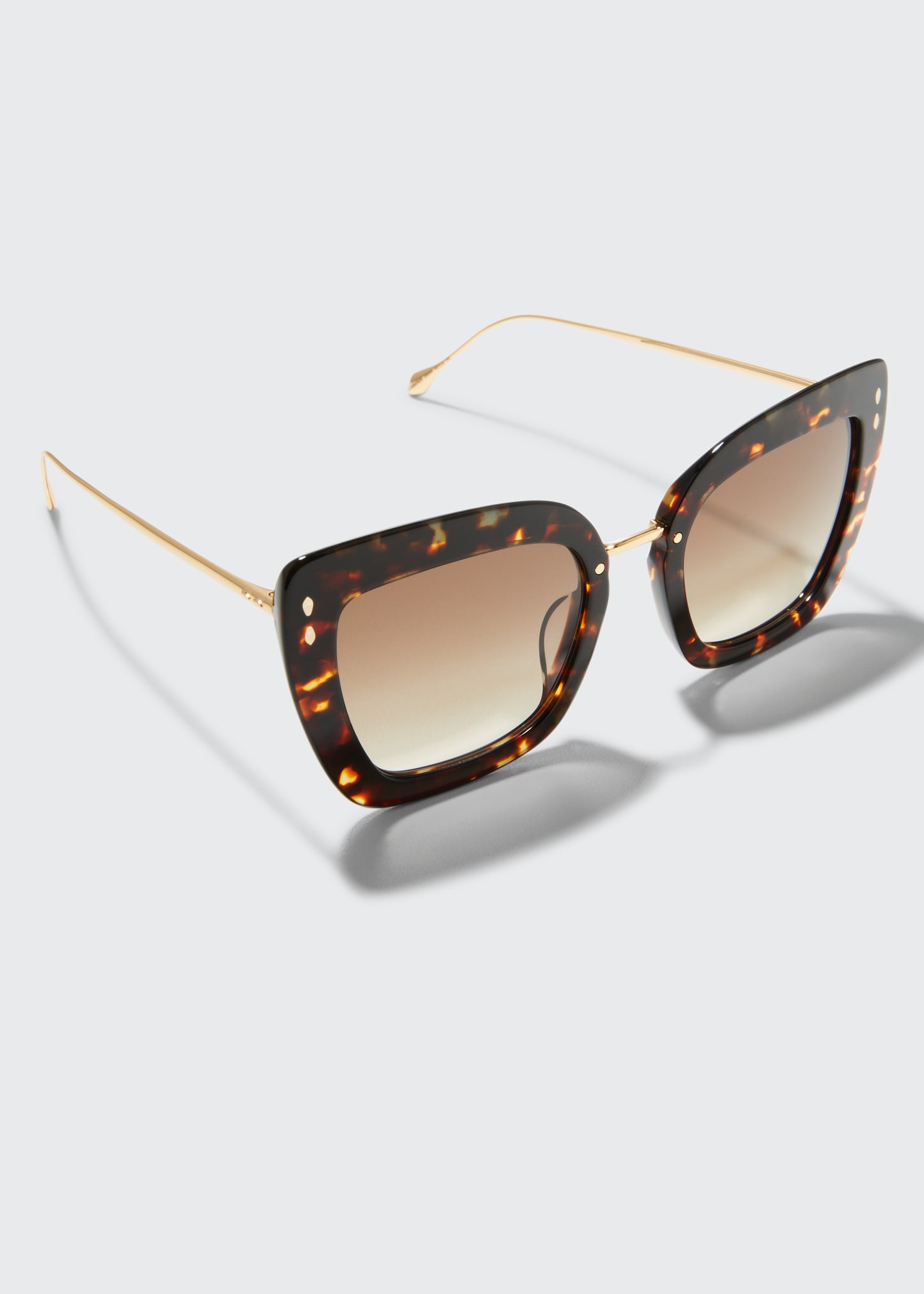 Isabel Marant Acetate & Metal Butterfly Sunglasses In Havana Gold