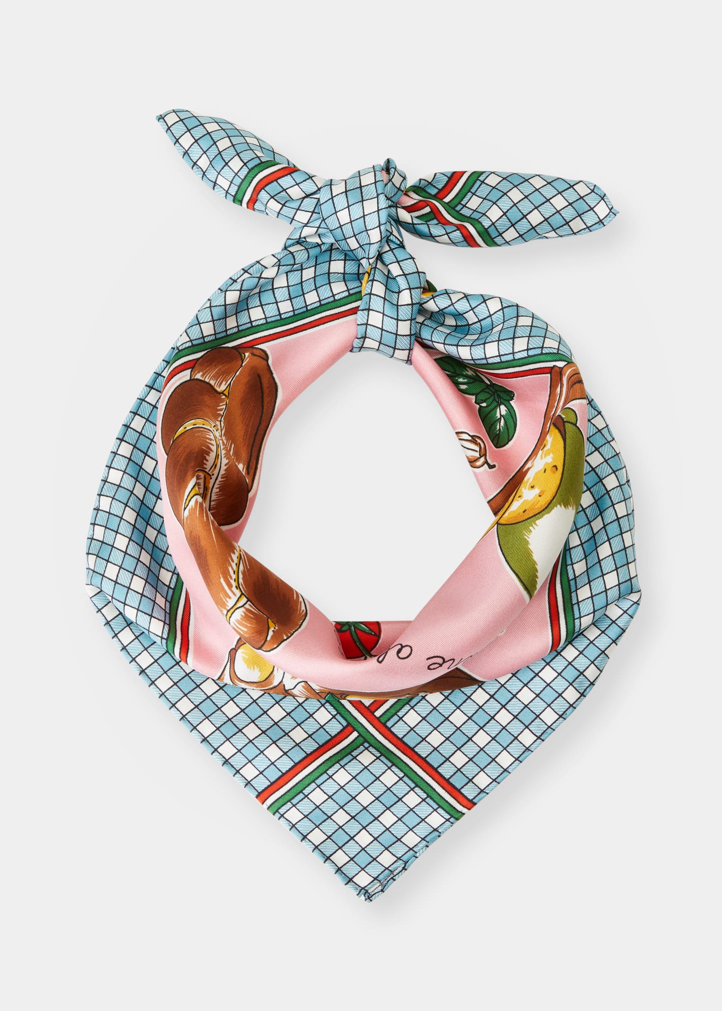 Dolce & Gabbana Bread-print Twill Scarf (70 X 70) In Pane Rosa