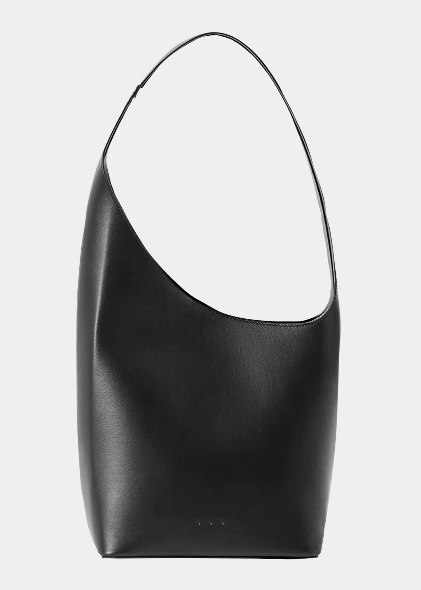 Aesther Ekme Demi Lune Calf Leather Shoulder Bag In Black
