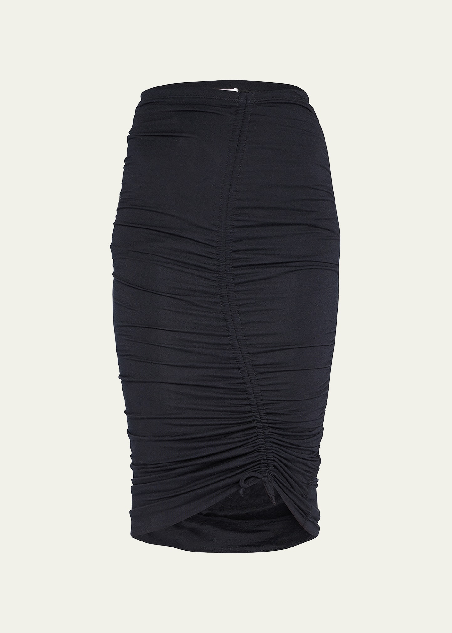Anya Matte Jersey Ruched Midi Skirt