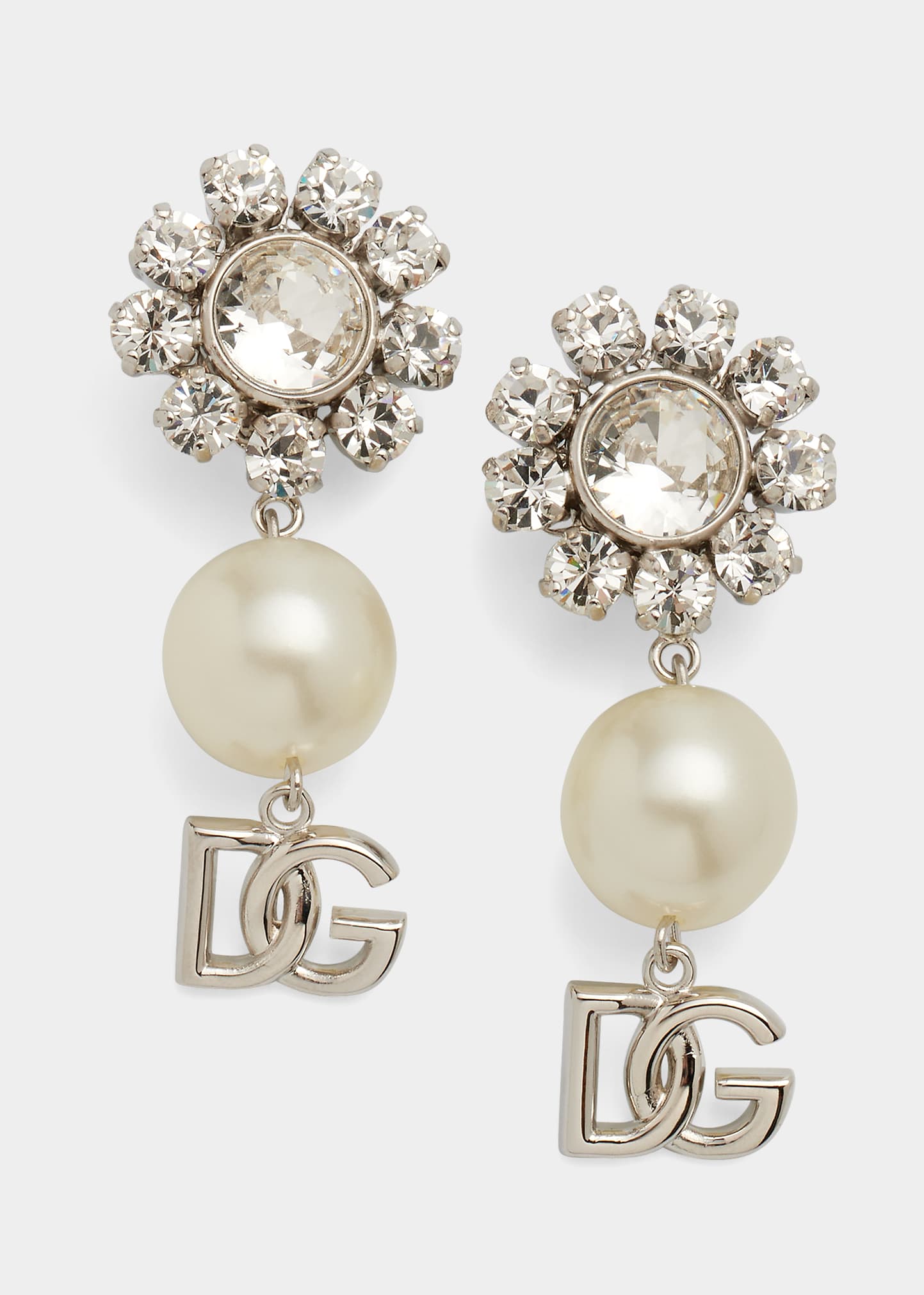 Dolce & Gabbana Bijoux Logo and Pearly Earrings